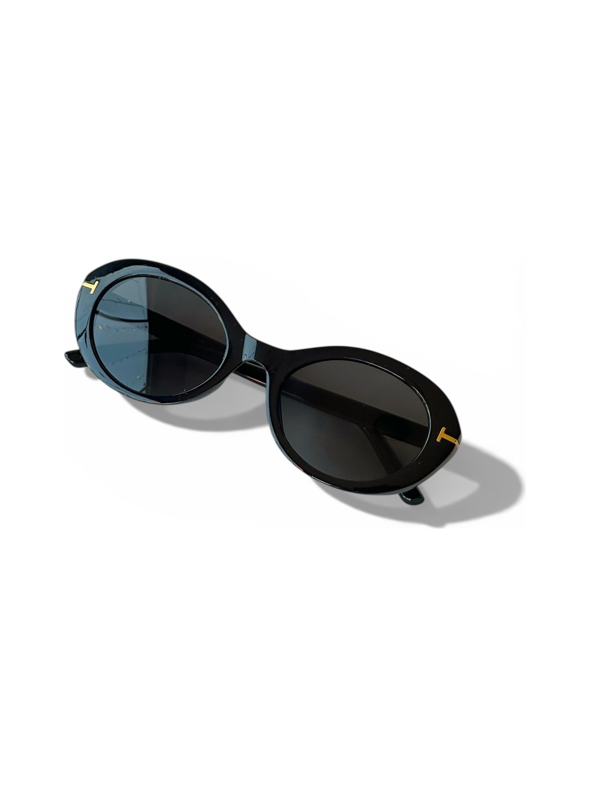 Ren Eyewear Siena Kadın Siyah çerçeve siyah cam popüler Oval Güneş Gözlüğü – Aksesuar Detaylı Uv400