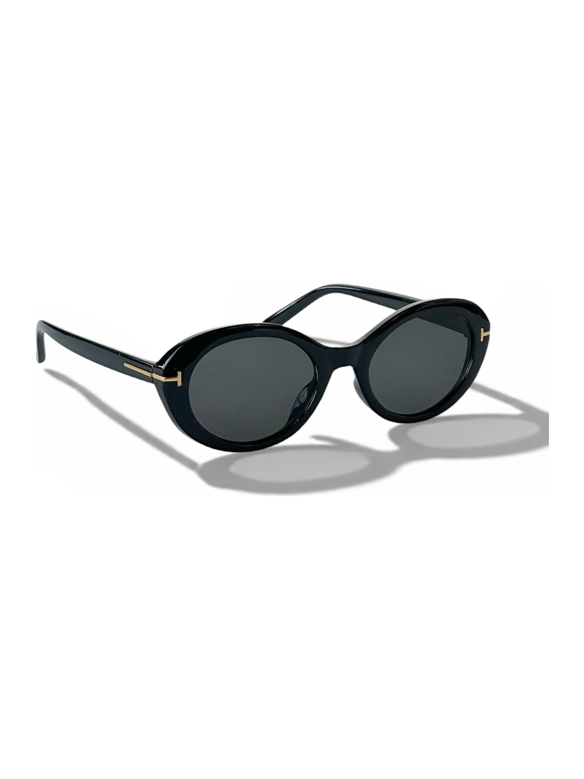Ren Eyewear Siena Kadın Siyah çerçeve siyah cam popüler Oval Güneş Gözlüğü – Aksesuar Detaylı Uv400 - Görsel 2