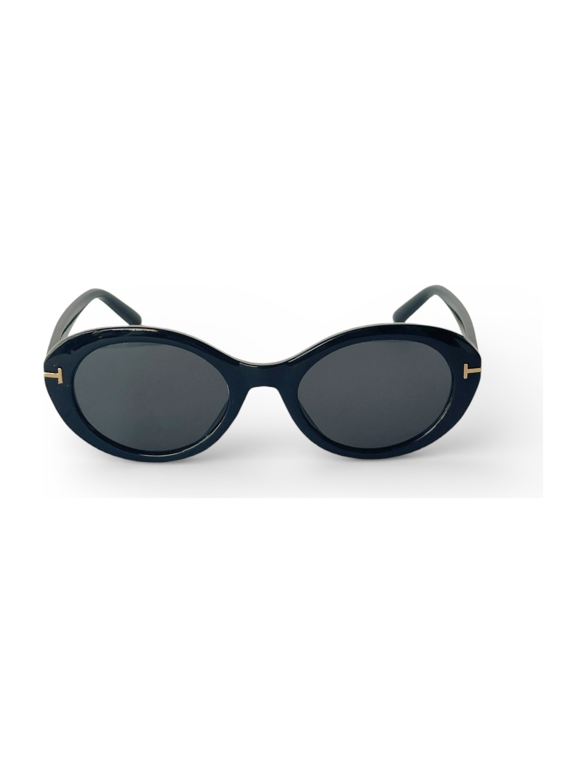 Ren Eyewear Siena Kadın Siyah çerçeve siyah cam popüler Oval Güneş Gözlüğü – Aksesuar Detaylı Uv400 - Görsel 4
