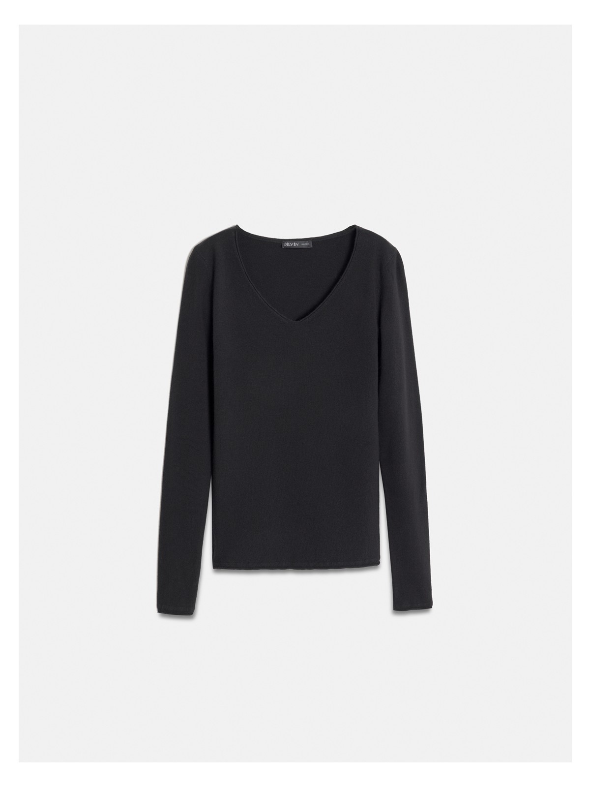 Dilvin 10842 V Yaka Kaşmirli Ultra Hafif Triko Kazak-Açık Sarı - Görsel 4