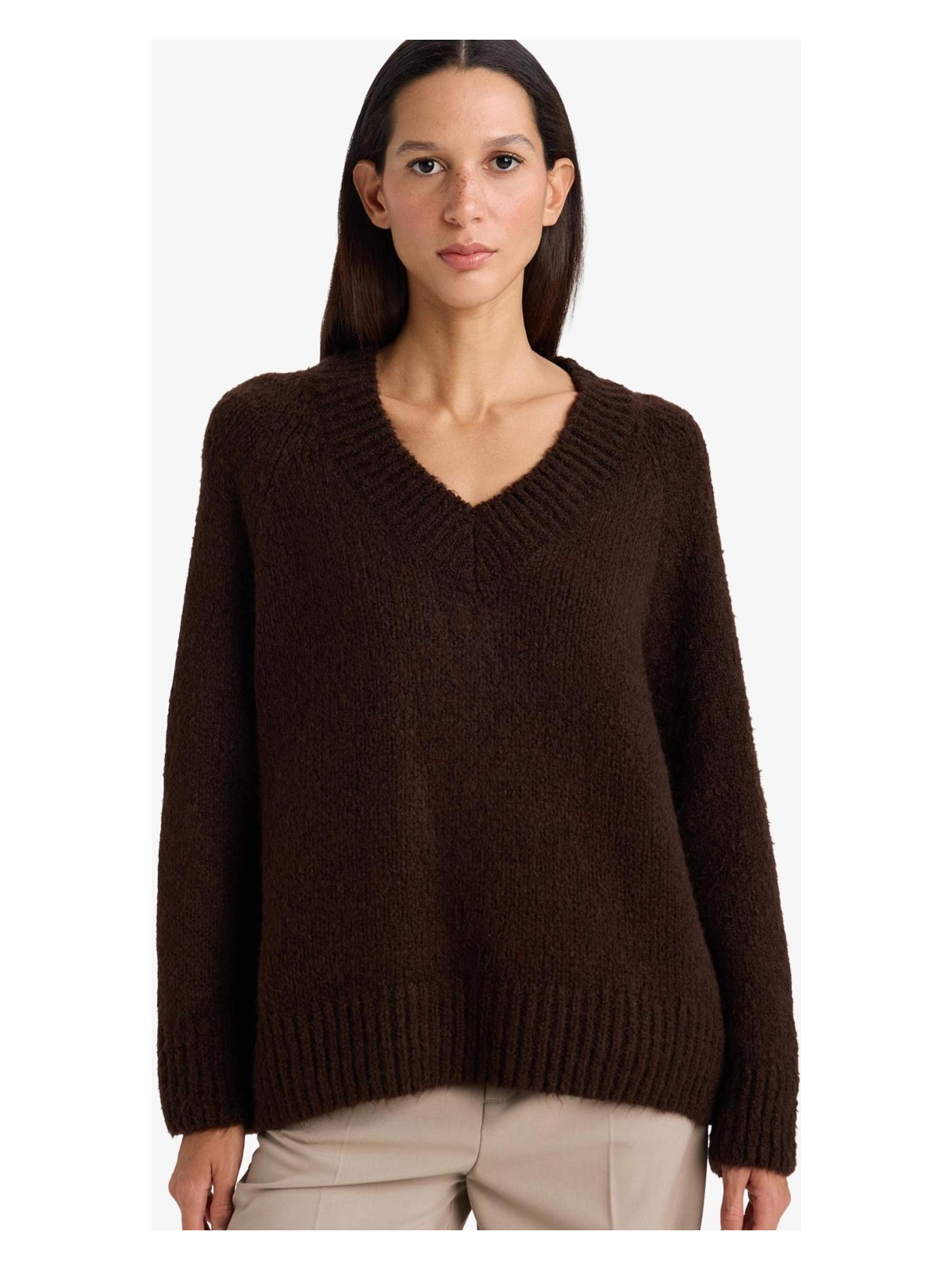 DeFacto Oversize V Yaka Triko Kazak G6290AX25WN - Görsel 3