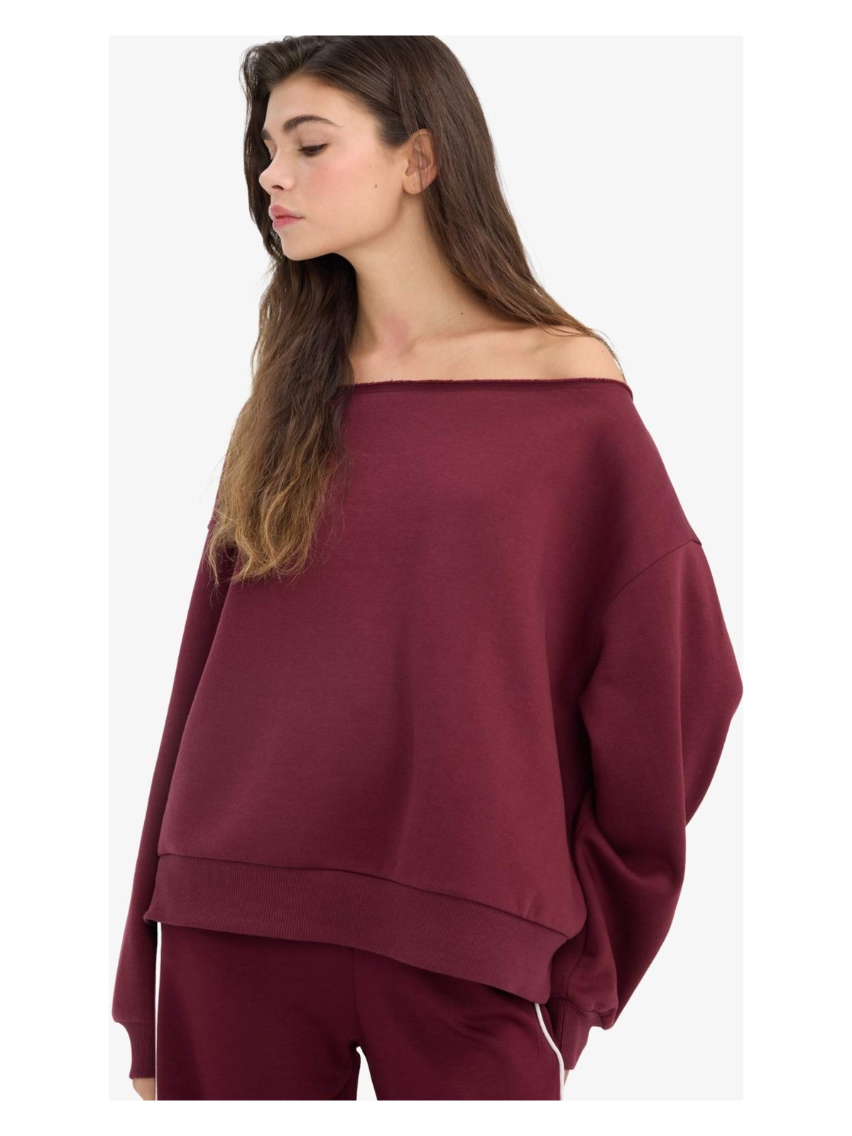 DeFacto Oversize Geniş Kalıp Omzu Açık Kalın Sweatshirt G7204AX25CW - Görsel 4