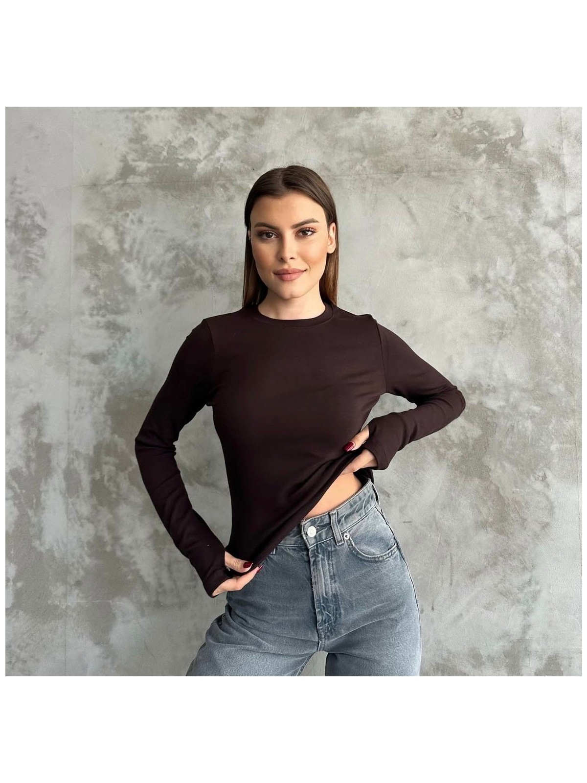 MEYMERS Kadın Uzun Kollu Parmak Detaylı Basic Body - Görsel 4