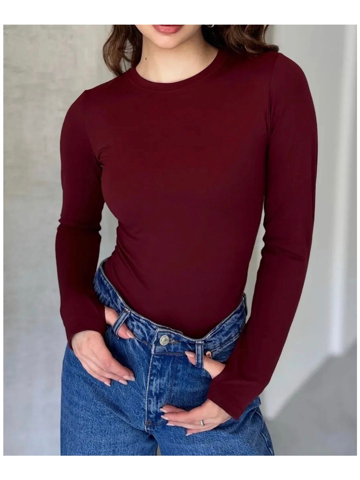 MEYMERS Kadın Uzun Kollu Parmak Detaylı Basic Body