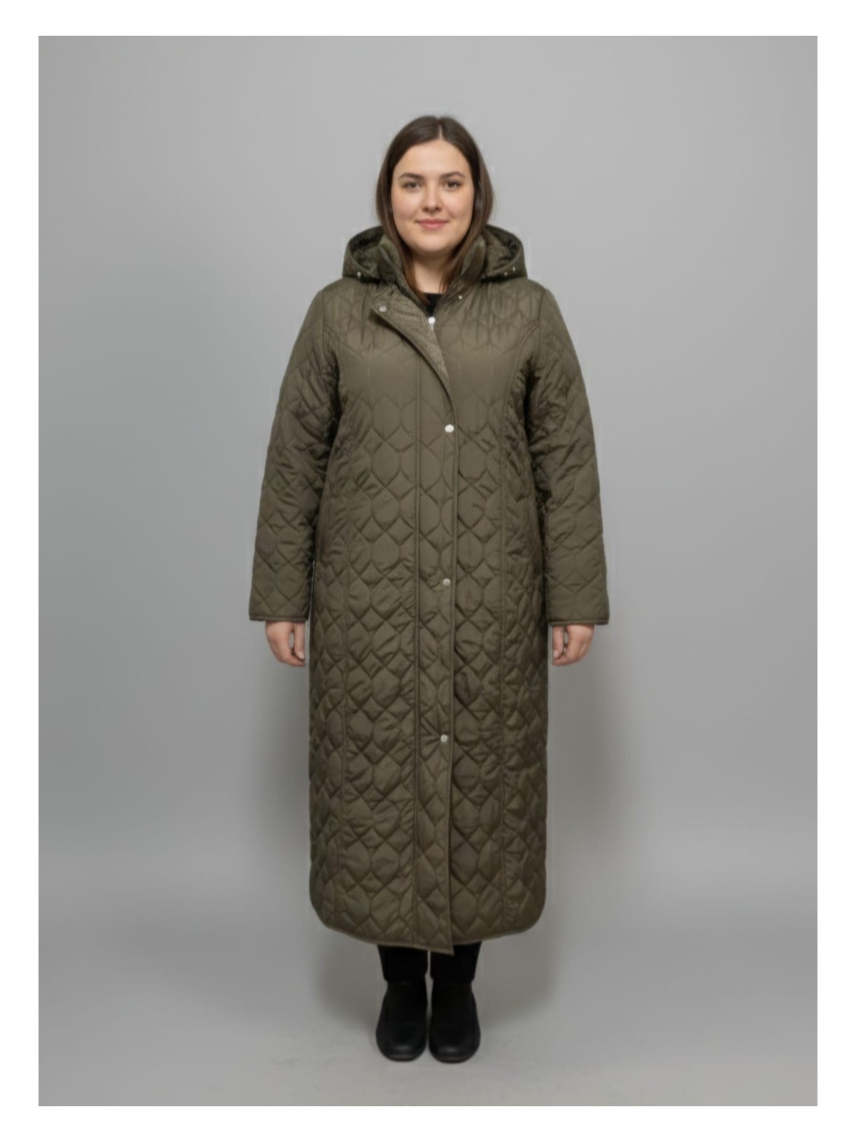 Mihrinaz Kadın Büyük Beden Içi Tüylü Kapitone Mont - Görsel 6