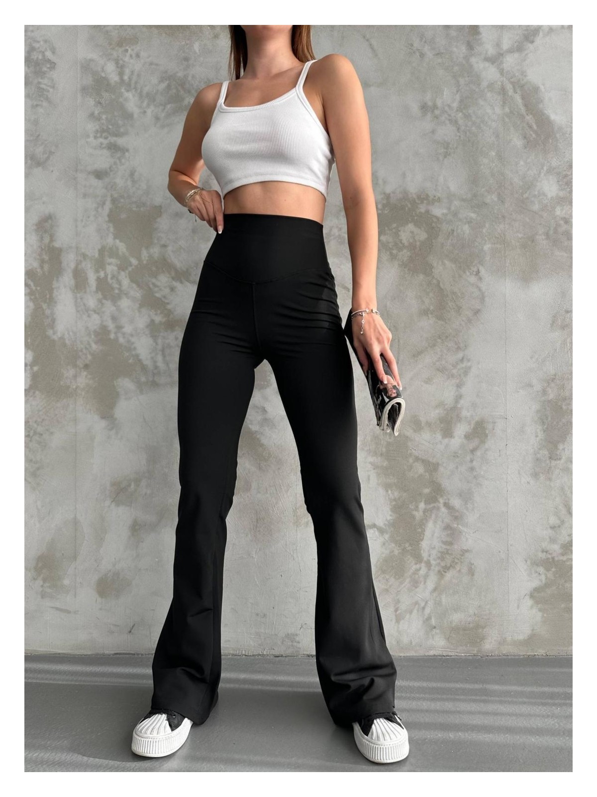 Betnur Kadın Dalgıç Kumaş Şardonlu Ispanyol Paça Tayt