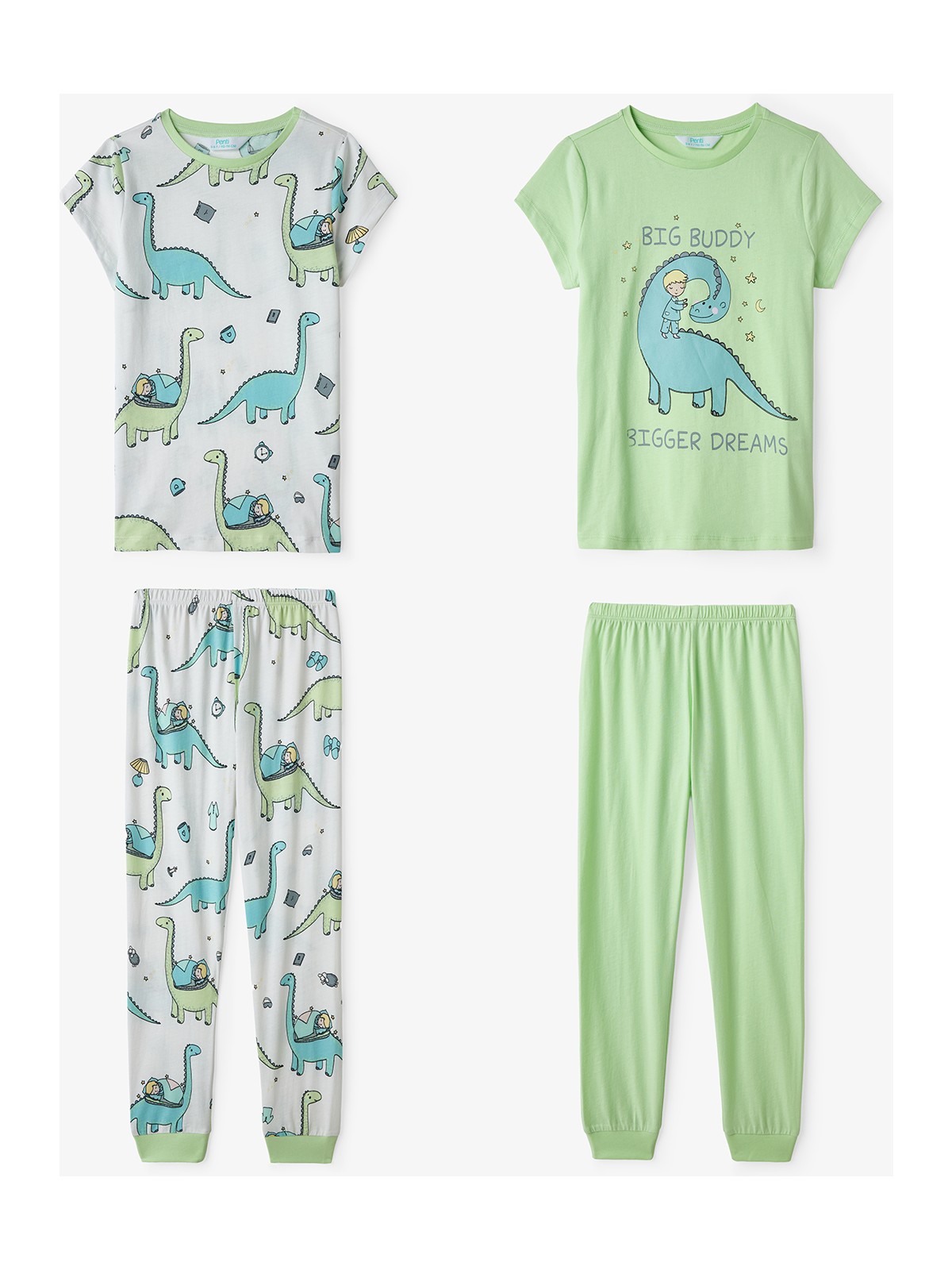 Penti Açık Yeşil Erkek Çocuk Sleepasaurus Pamuklu 2'li Pijama Takımı