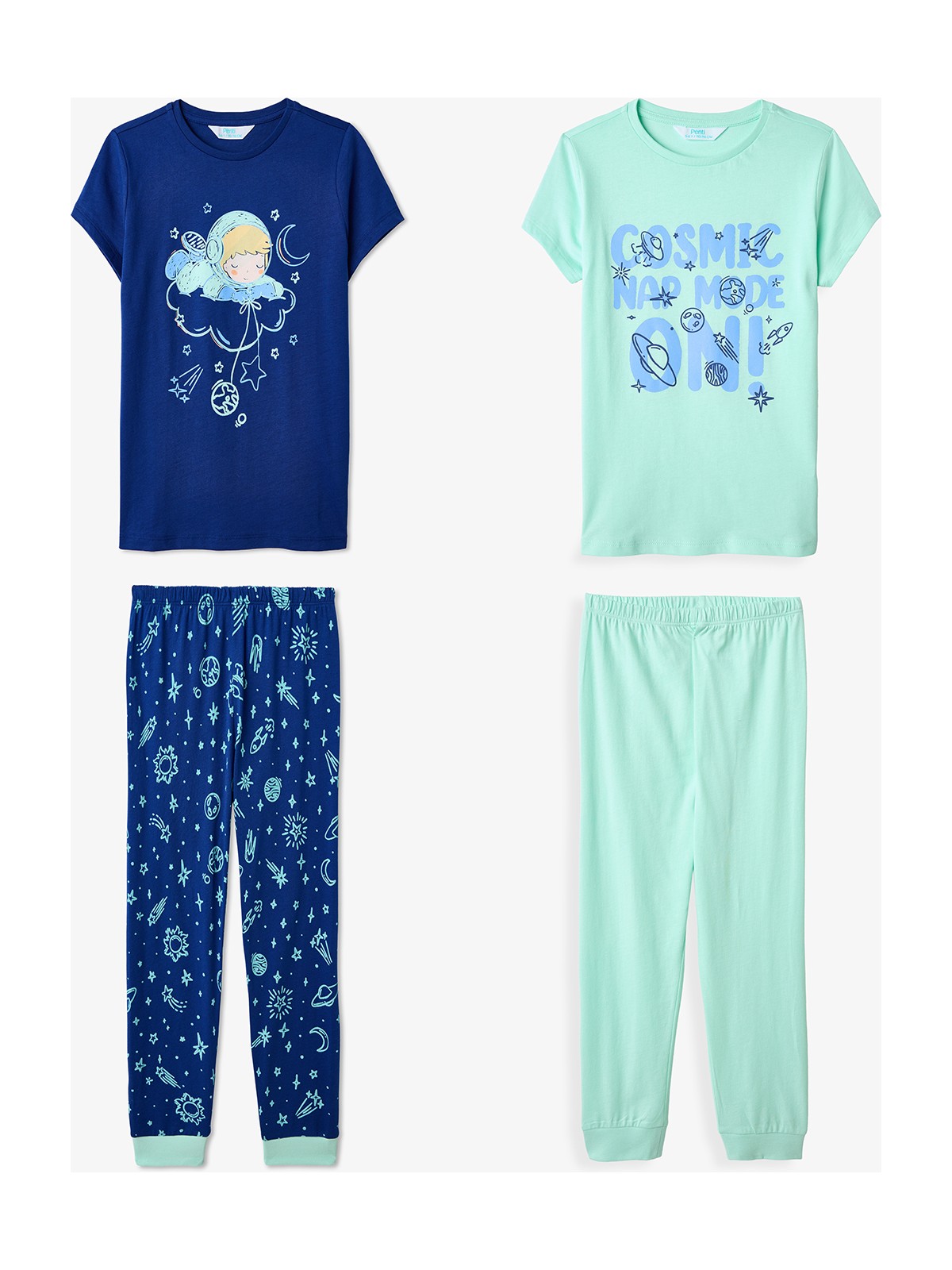 Penti Lacivert Erkek Çocuk Cosmic Nap Pamuklu 2'li Pijama Takımı