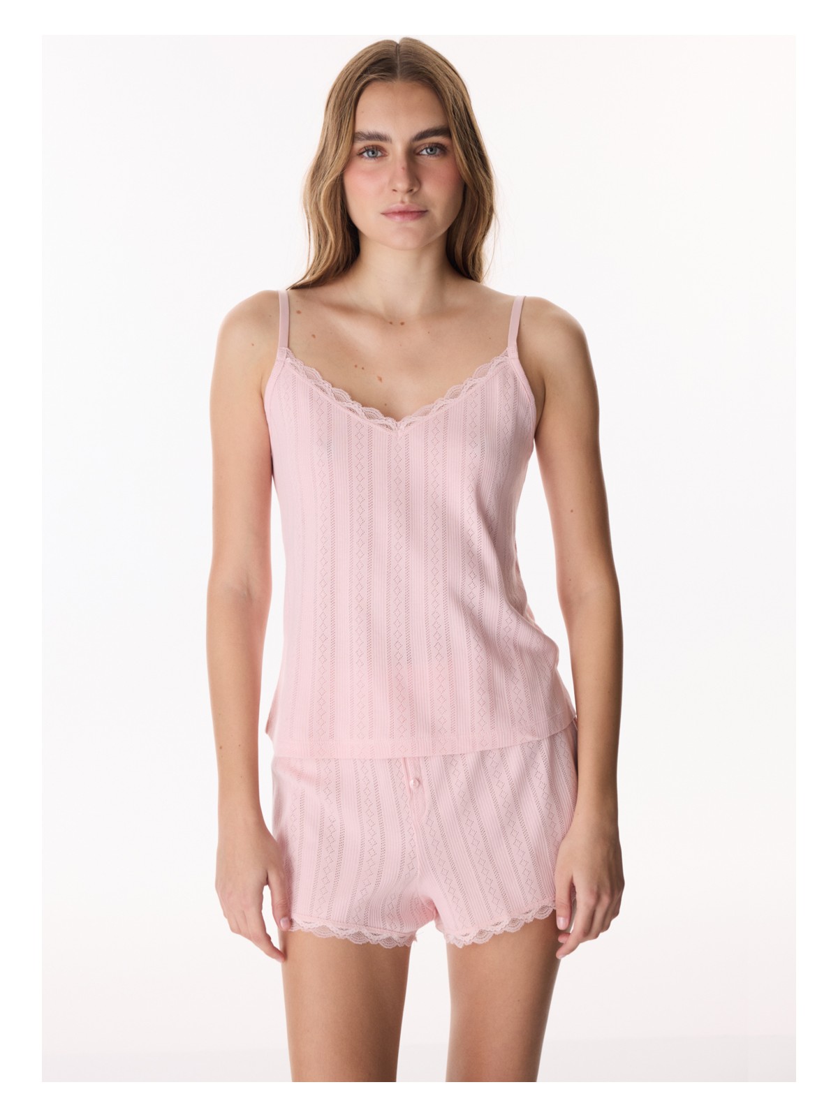 Penti Pembe Lotus Pointel Atlet Pijama Üstü