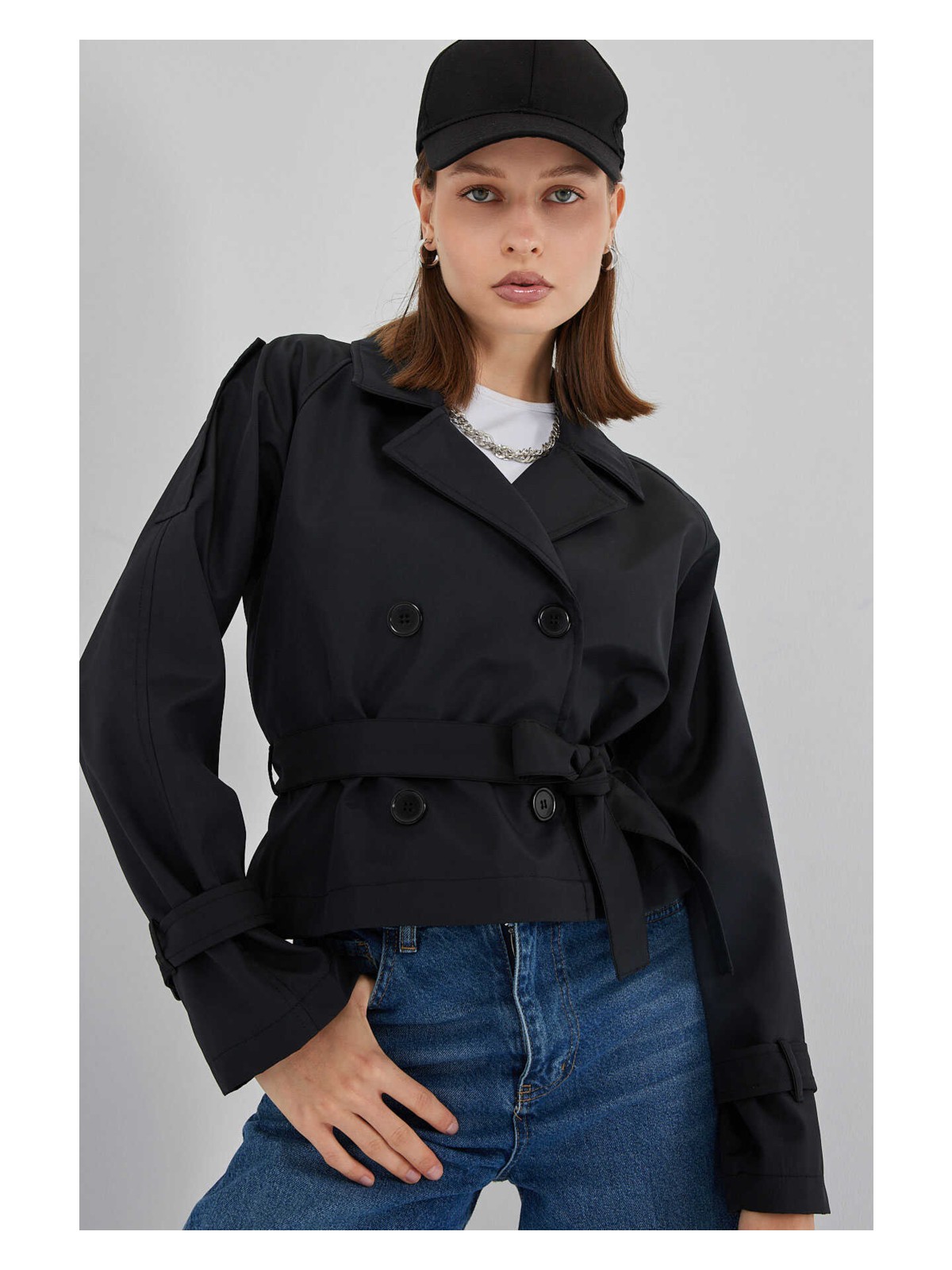 Rodi Kadın Kemerli Kısa Trençkot 5970 - Görsel 3