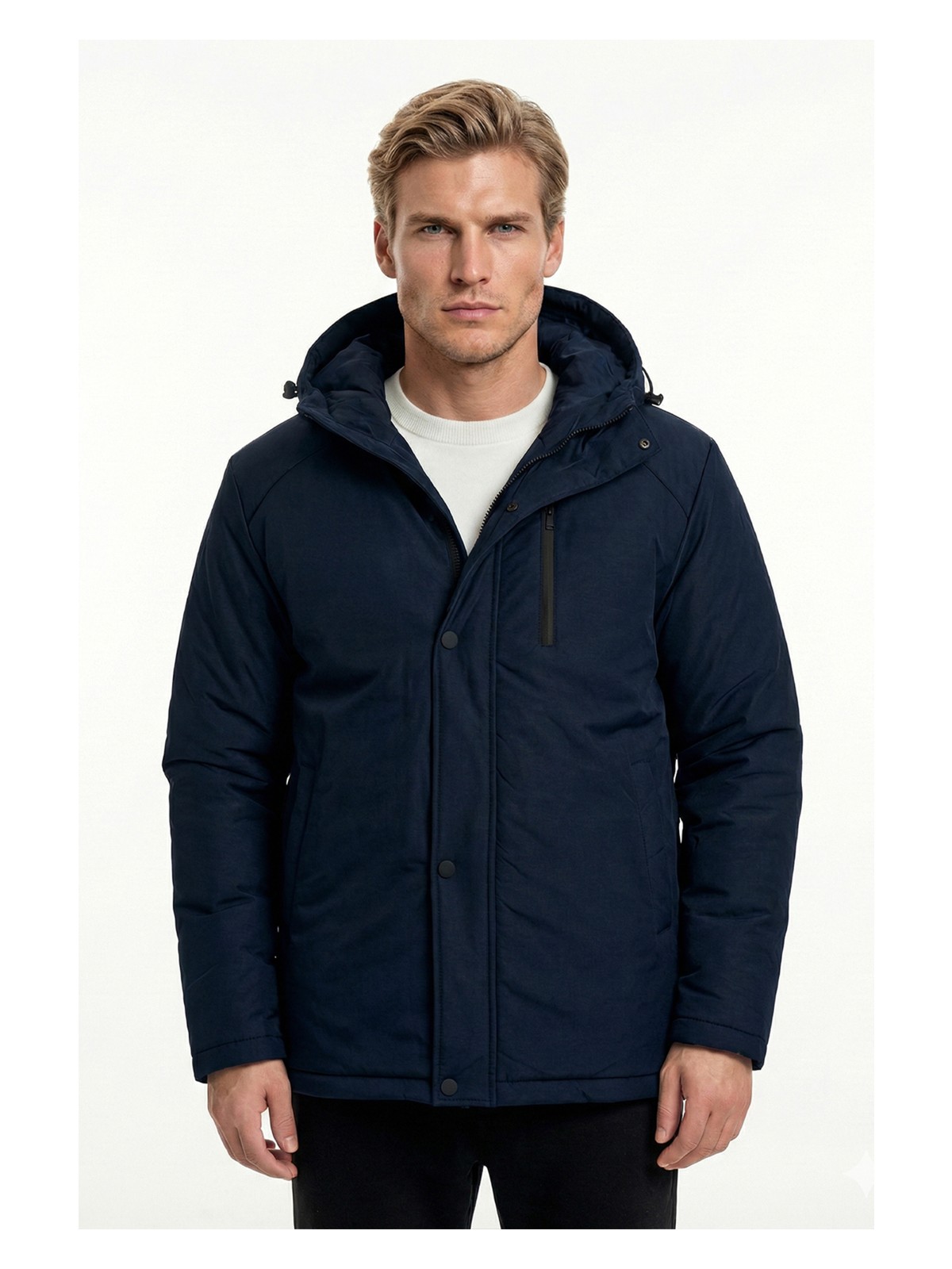 D1fference İçi Astarlı Su ve Rüzgar Geçirmez Cepli Kapüşonlu Erkek Mont - Görsel 4