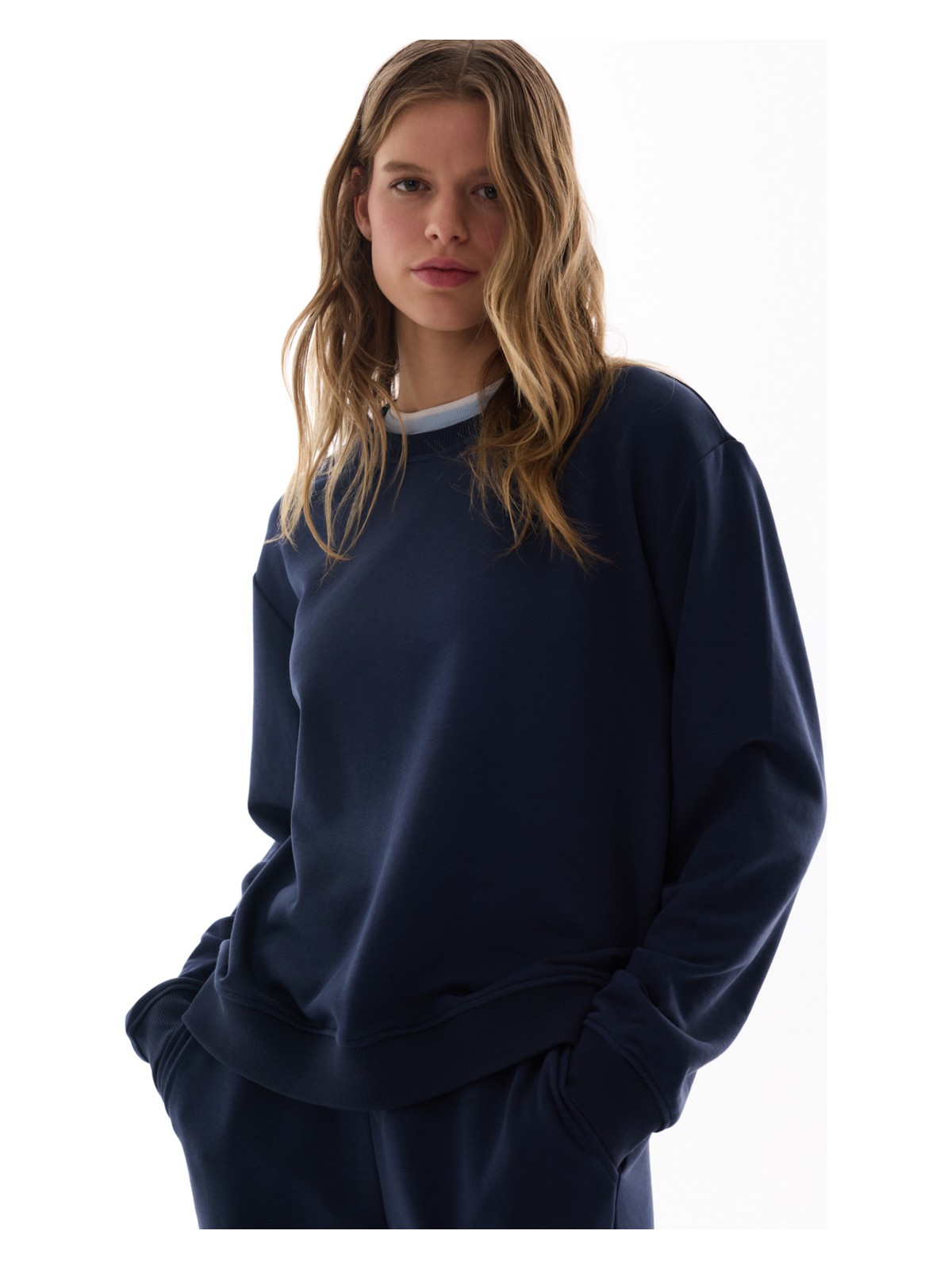 Penti Lacivert Bisiklet Yaka Regular Kesim Pamuklu Sweatshirt - Görsel 2