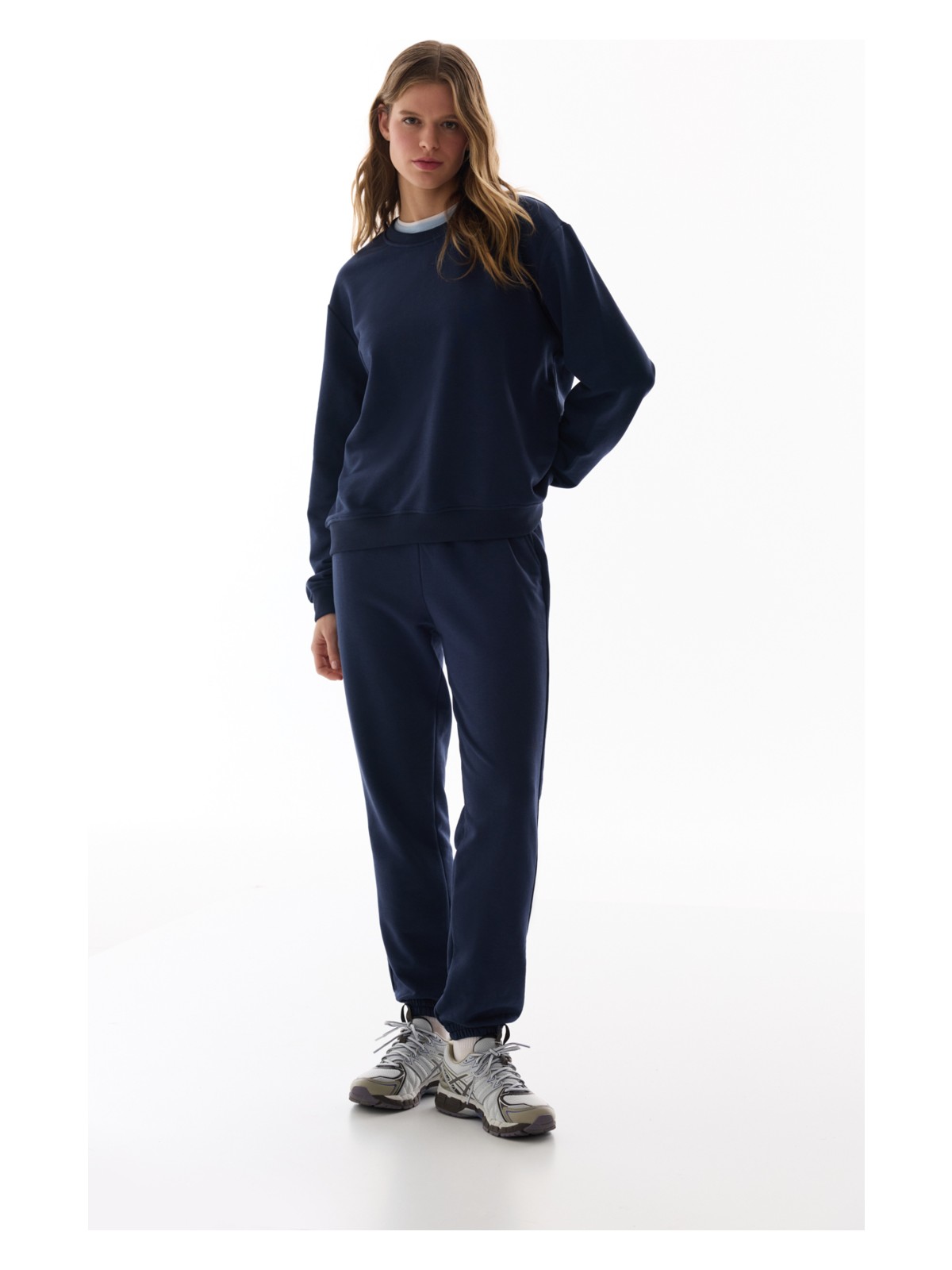 Penti Lacivert Bisiklet Yaka Regular Kesim Pamuklu Sweatshirt - Görsel 6