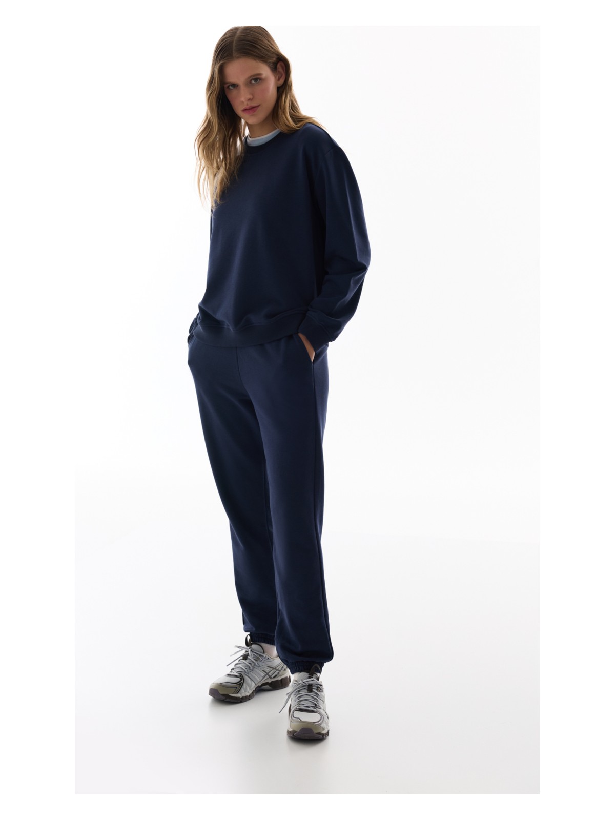 Penti Lacivert Bisiklet Yaka Regular Kesim Pamuklu Sweatshirt - Görsel 7