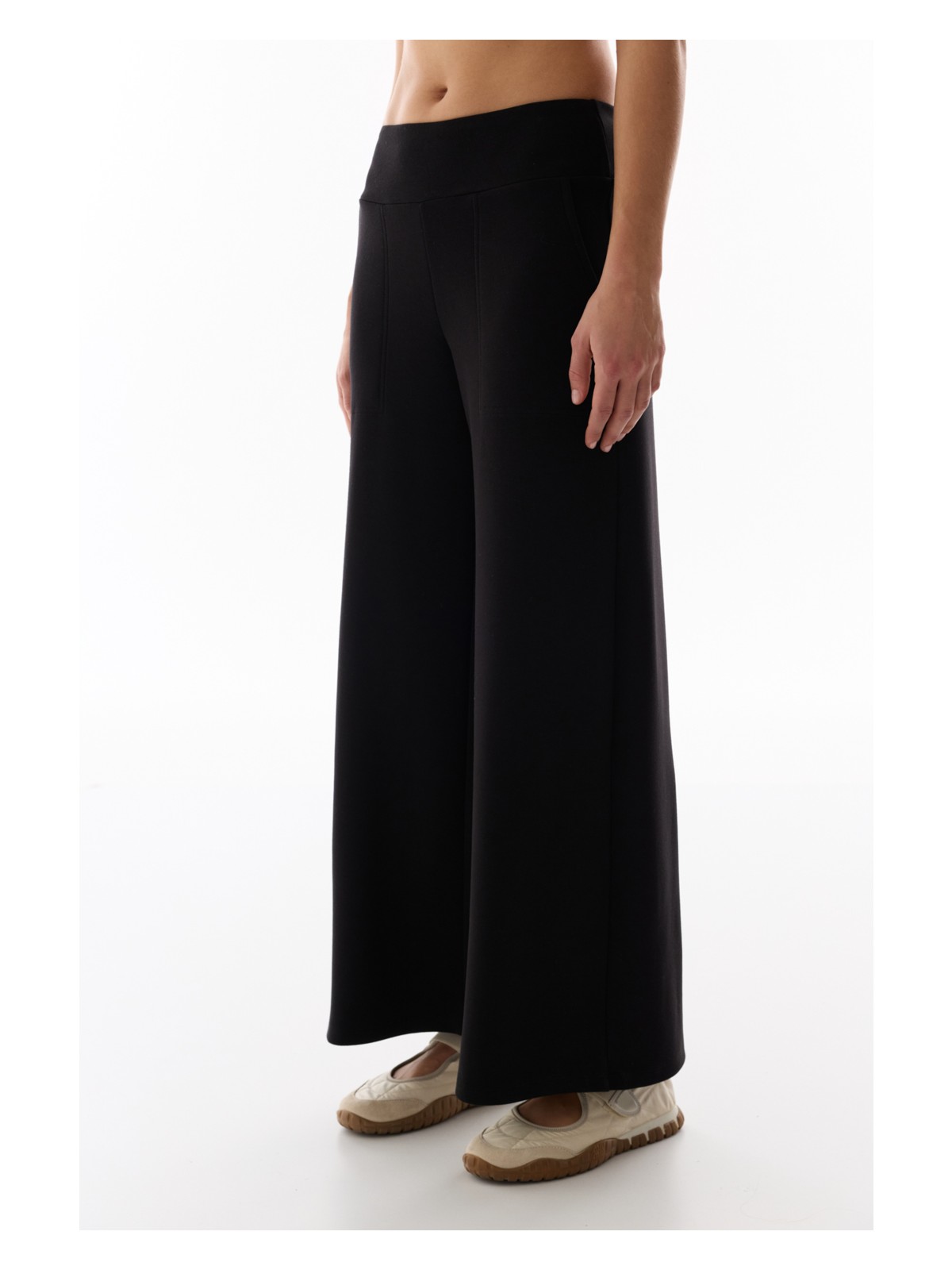 Penti Siyah Yüksek Bel Cepli Geniş Paça Pantolon