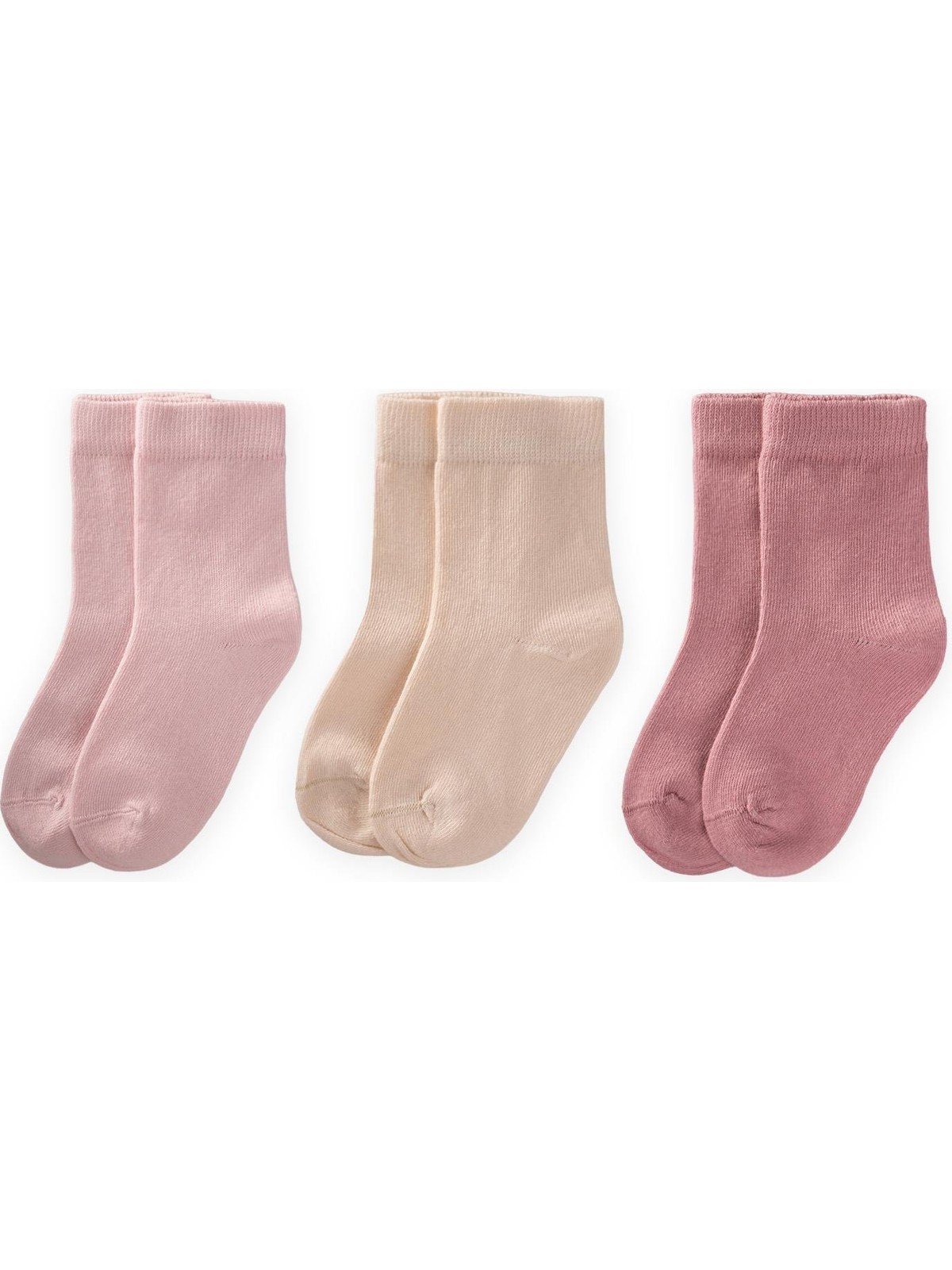 Cigit Üçlü Çocuk Çorabı 3-10 Yaş Kum, Pudra, Gül Kurusu