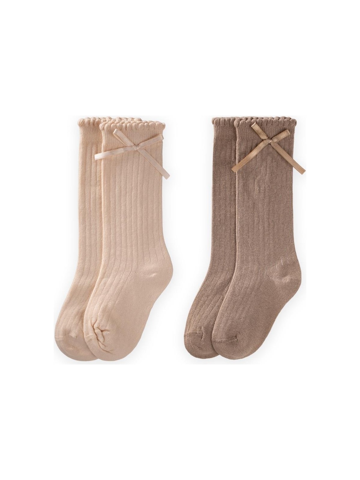 Cigit İkili Fiyonklu Soket Çorap 3-10 Yaş Kum - Vizon