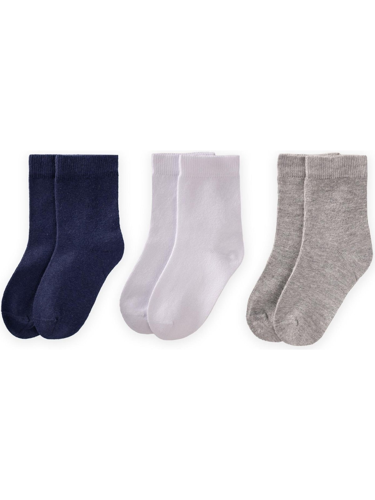 Cigit Üçlü Çocuk Çorabı 3-10 Yaş Lacivert Gri Beyaz
