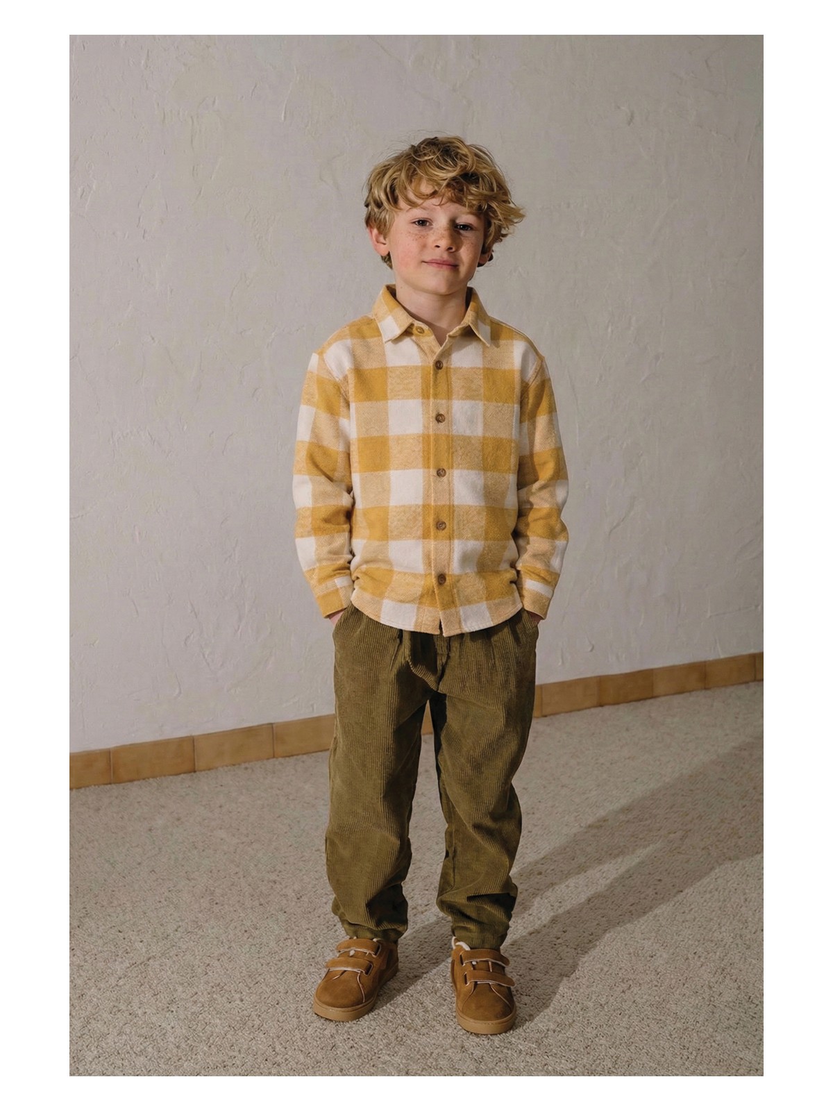 Cigit Oduncu Gömleği 1-9 Yaş Oranj Ekose - Görsel 3