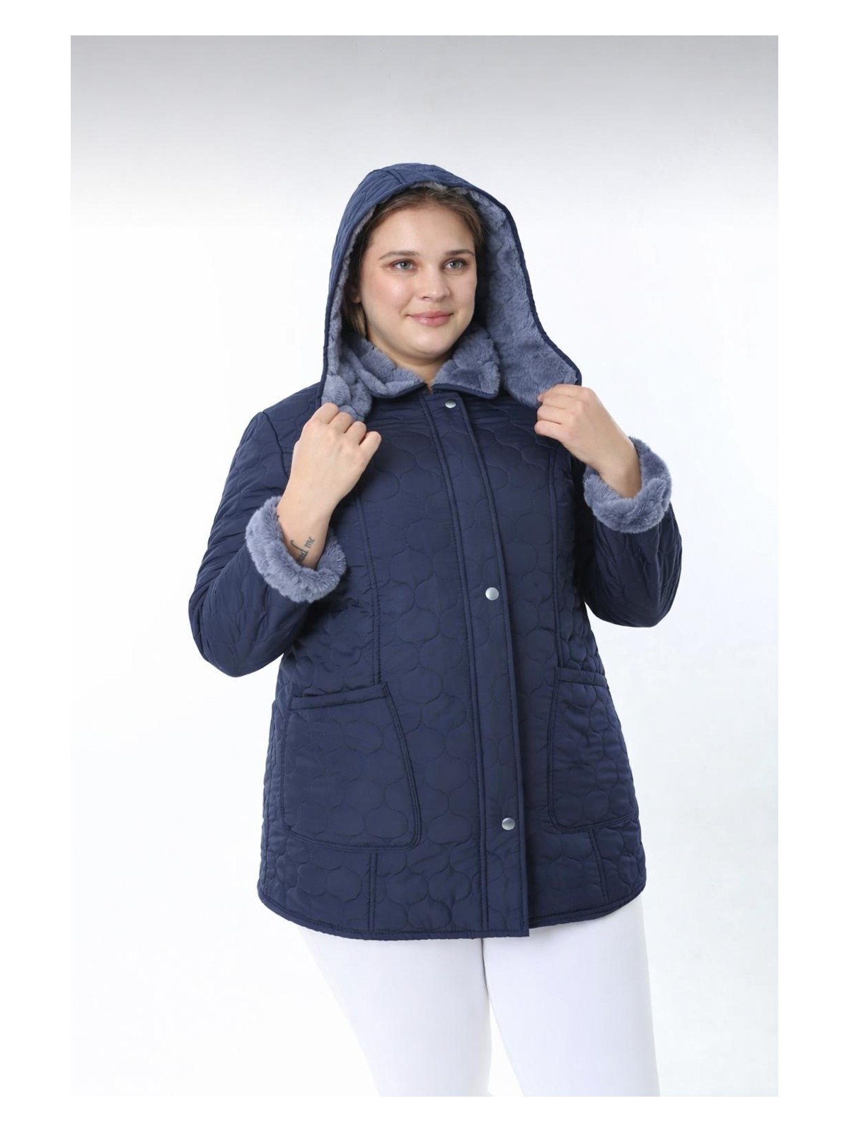 TUTveAL Collection İTHAL, YUMUŞAK KÜRKLÜ, SU İTİCİ MONT,BÜYÜK BEDEN, TAVŞAN TÜYLÜ KABAN,KAPİTONE MONT, PREMİUM SERİ - Görsel 8