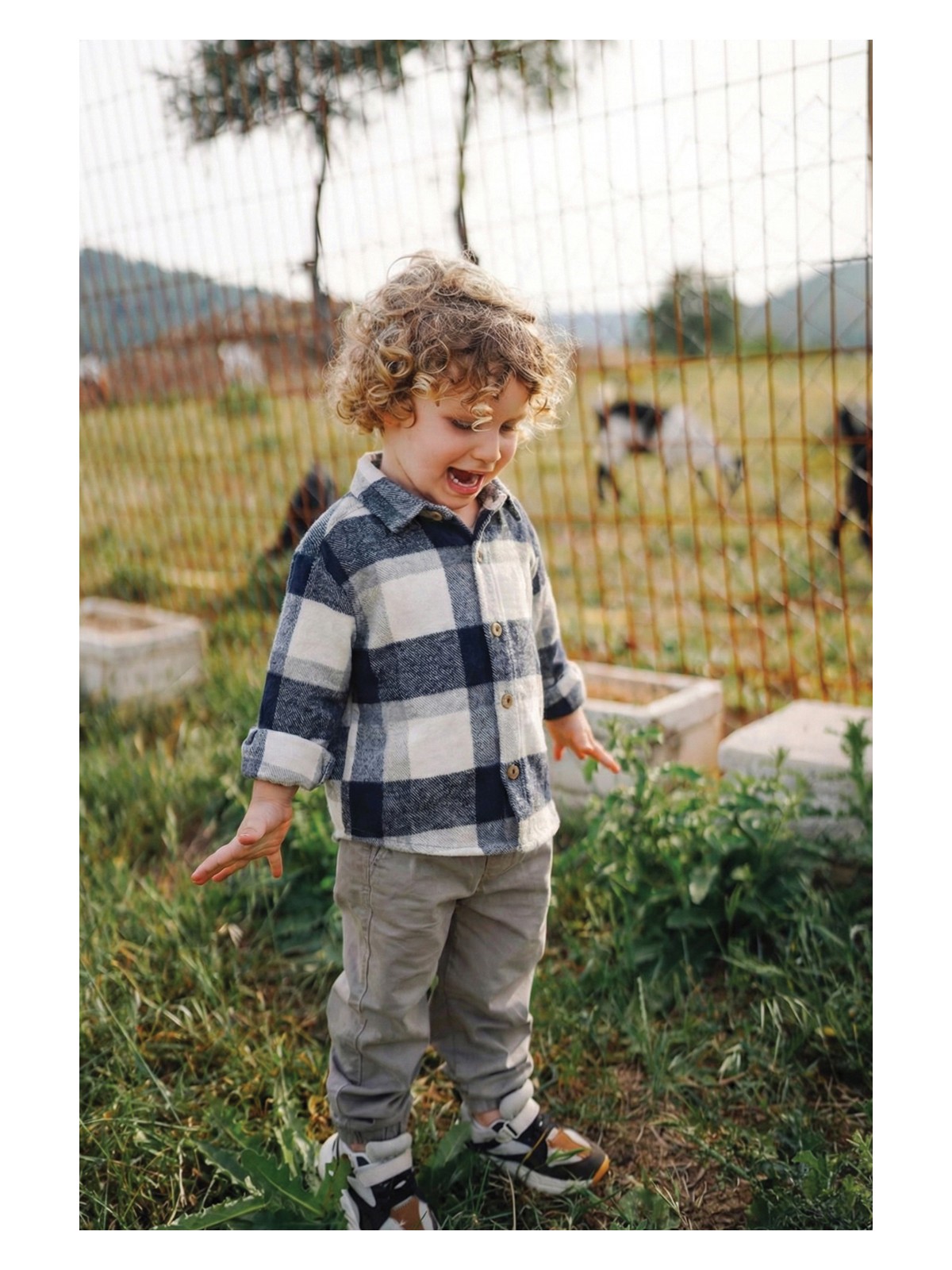 Cigit Oduncu Gömleği 1-9 Yaş Oranj Ekose - Görsel 6