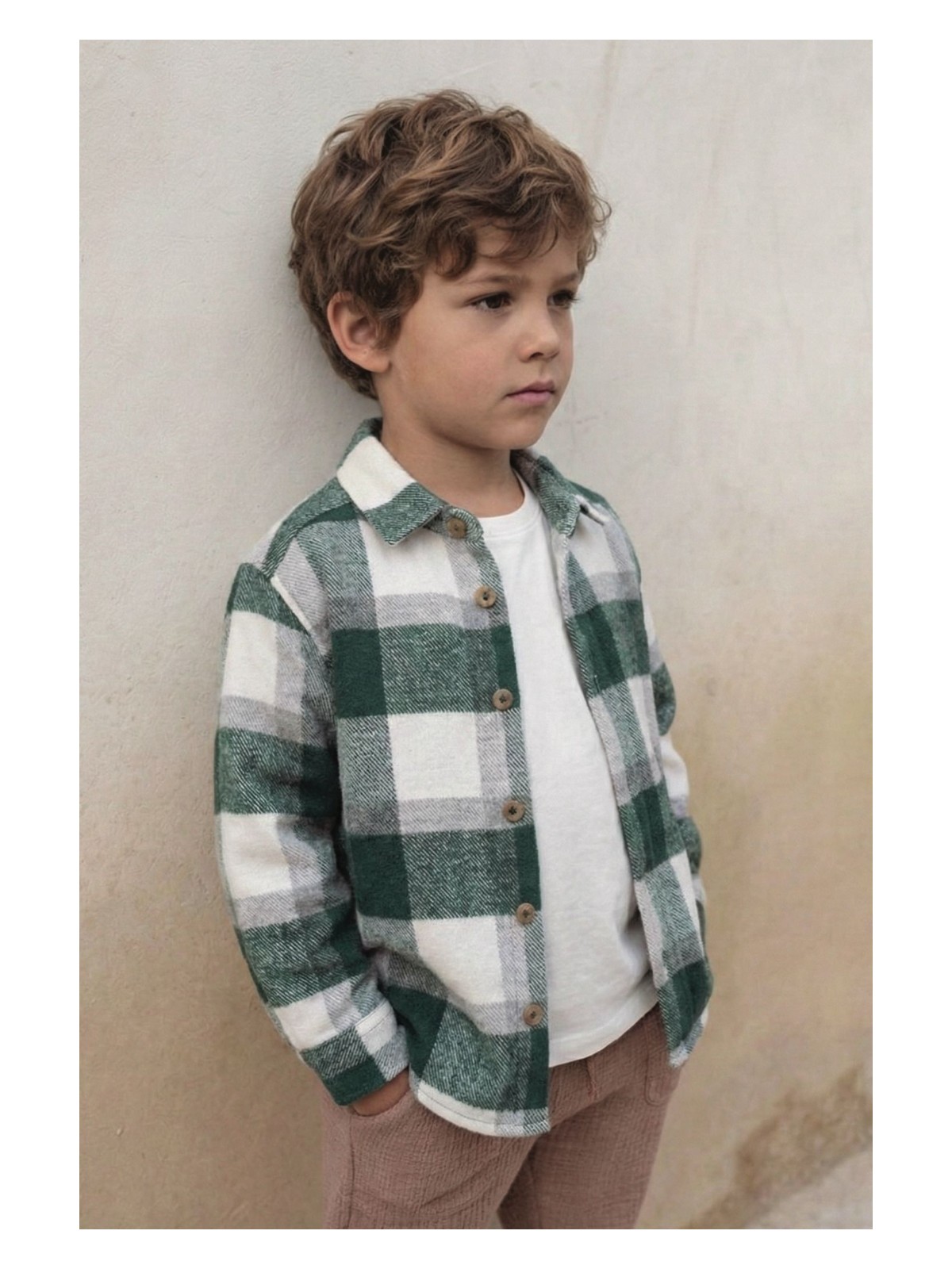 Cigit Oduncu Gömleği 1-9 Yaş Oranj Ekose - Görsel 4