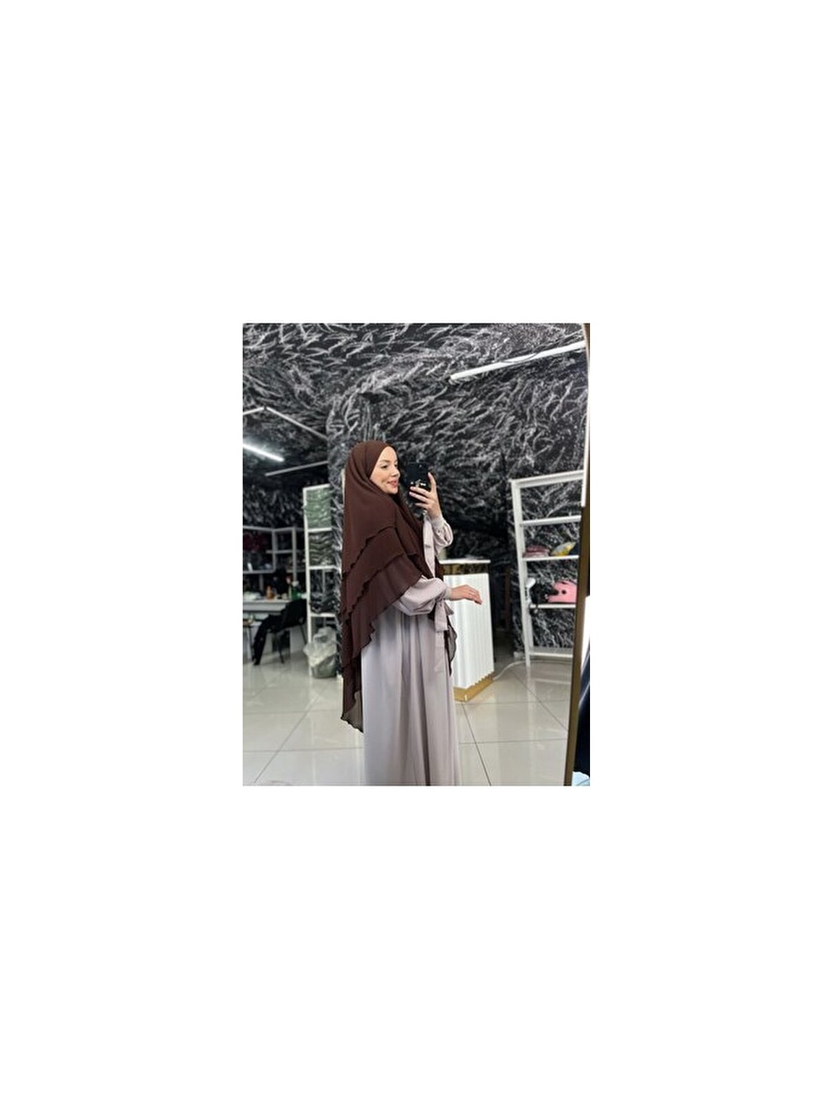 Fashion Journey Ferace Sufle 2li Takım Koldan Bağlamalı Standart Beden Hac Umre Tesettür - Görsel 6