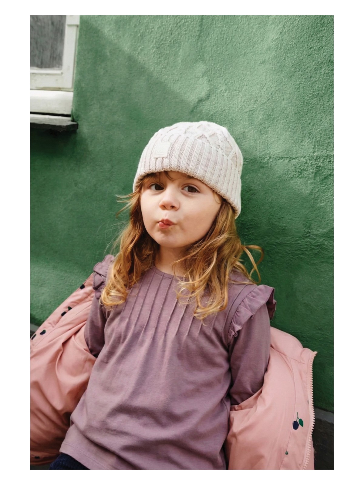 Cigit Nervür Detaylı Kız Çocuk T-Shirt 3-10 Yaş Mercan Renk Pamuklu Kısa Kol Günlük Stil - Görsel 3