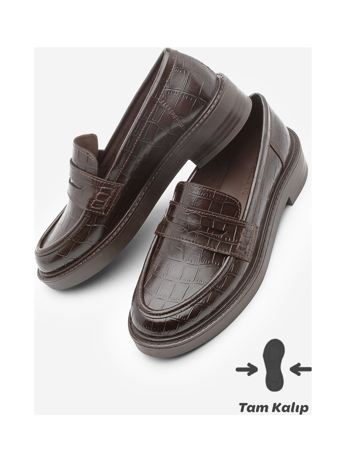 Marjin Kadın Loafer Günlük Klasik Ayakkabı Casual Makosen Fonle Kahve Süet - Görsel 3