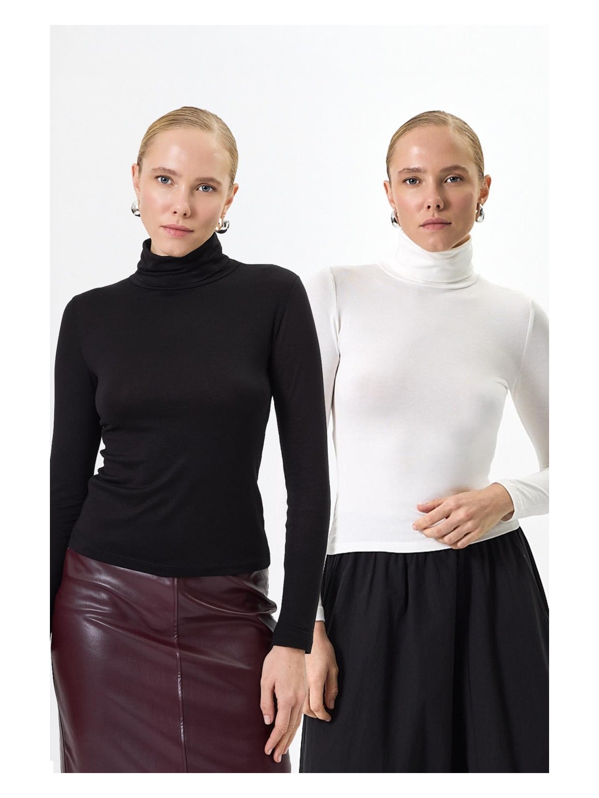 Rays Kırmızı Balıkçı Yaka Uzun Kollu Dar Kesim Bluz 2504 - Görsel 9