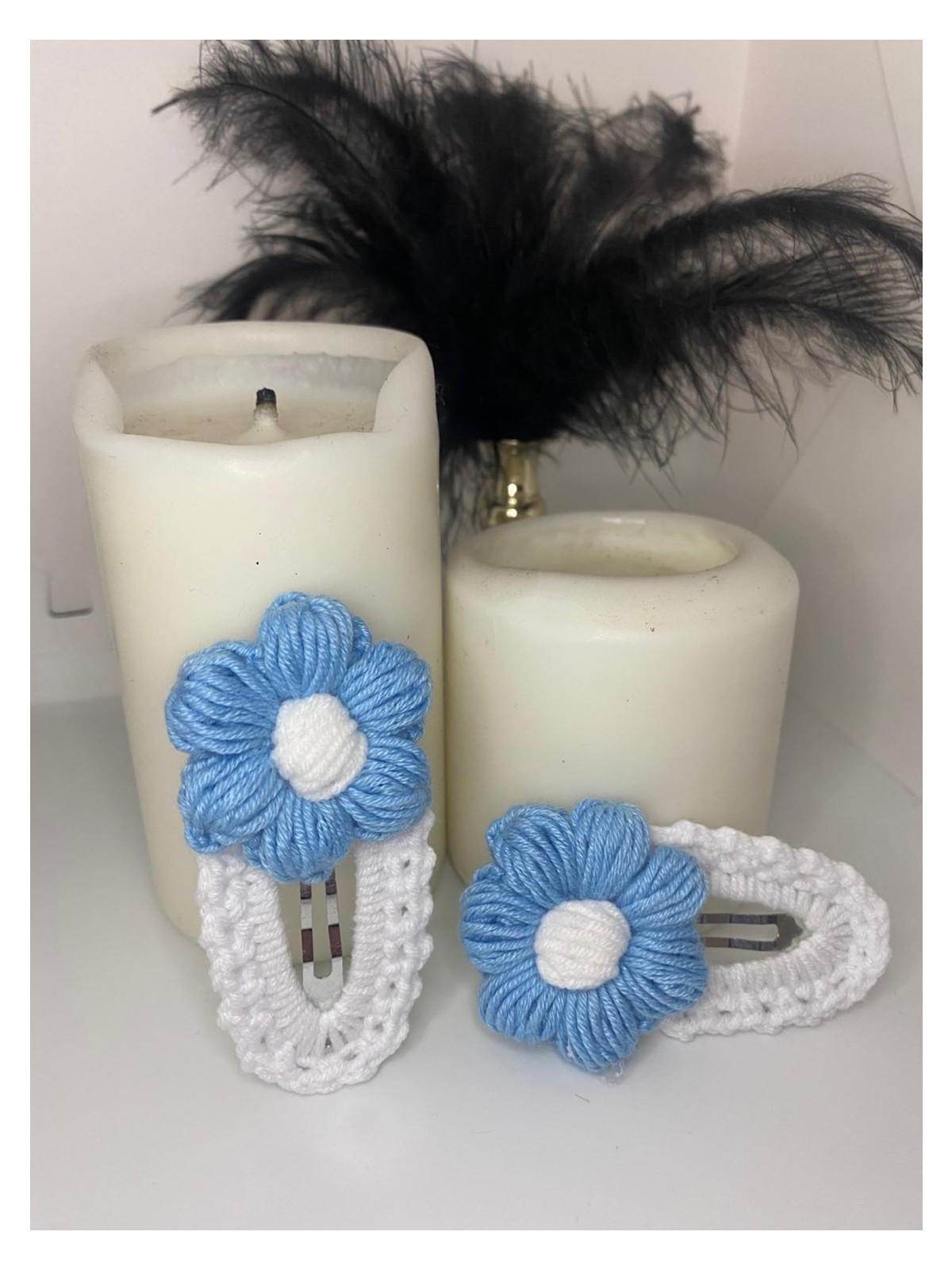 Elaa Aksesuar El Yapımı Papatya Desenli Çıtçıt Örgü Toka - Görsel 7