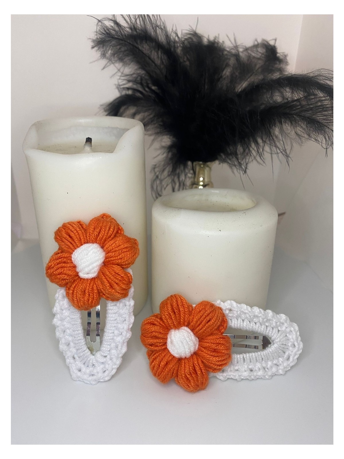 Elaa Aksesuar El Yapımı Papatya Desenli Çıtçıt Örgü Toka - Görsel 8