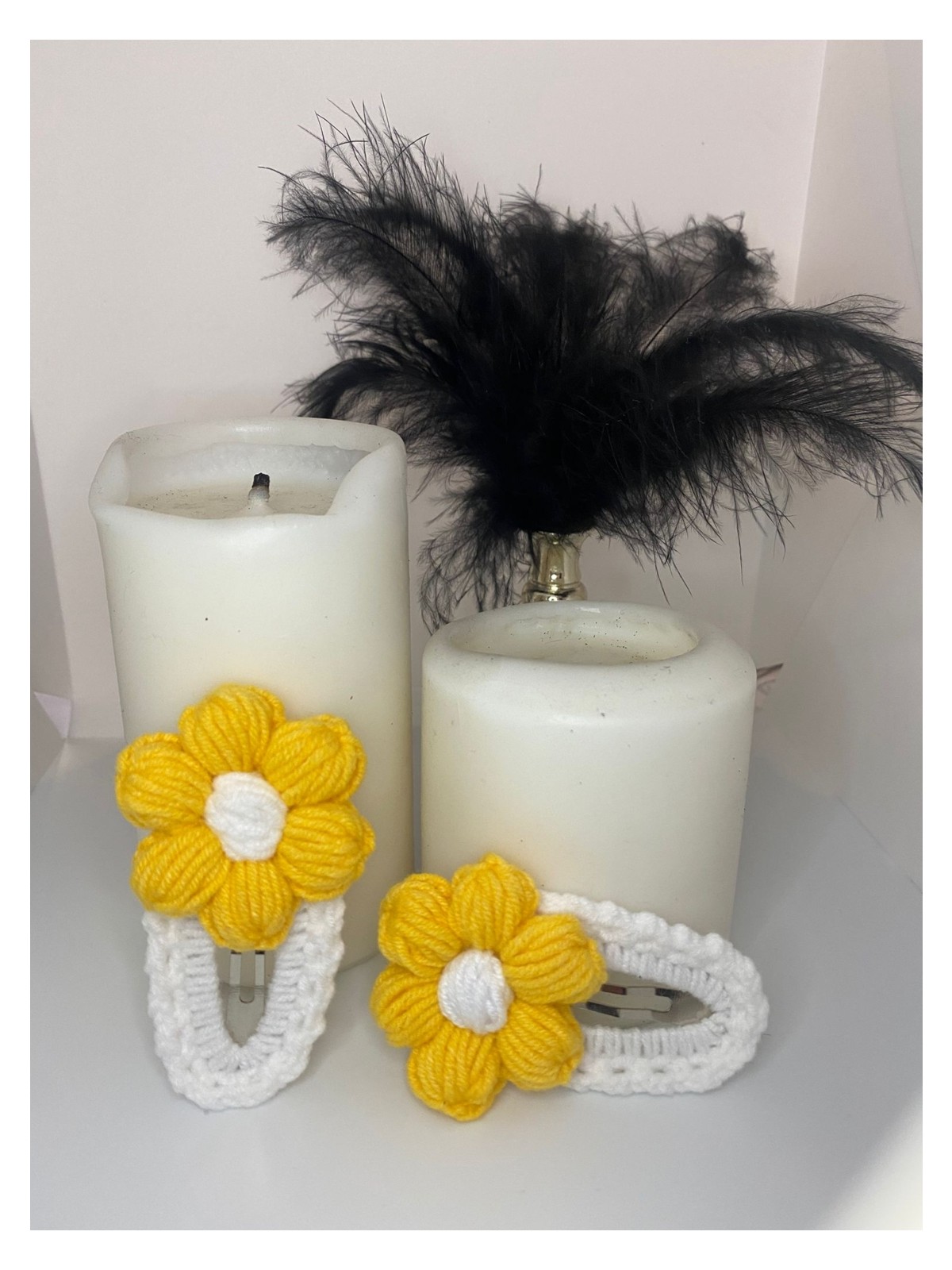 Elaa Aksesuar El Yapımı Papatya Desenli Çıtçıt Örgü Toka - Görsel 9