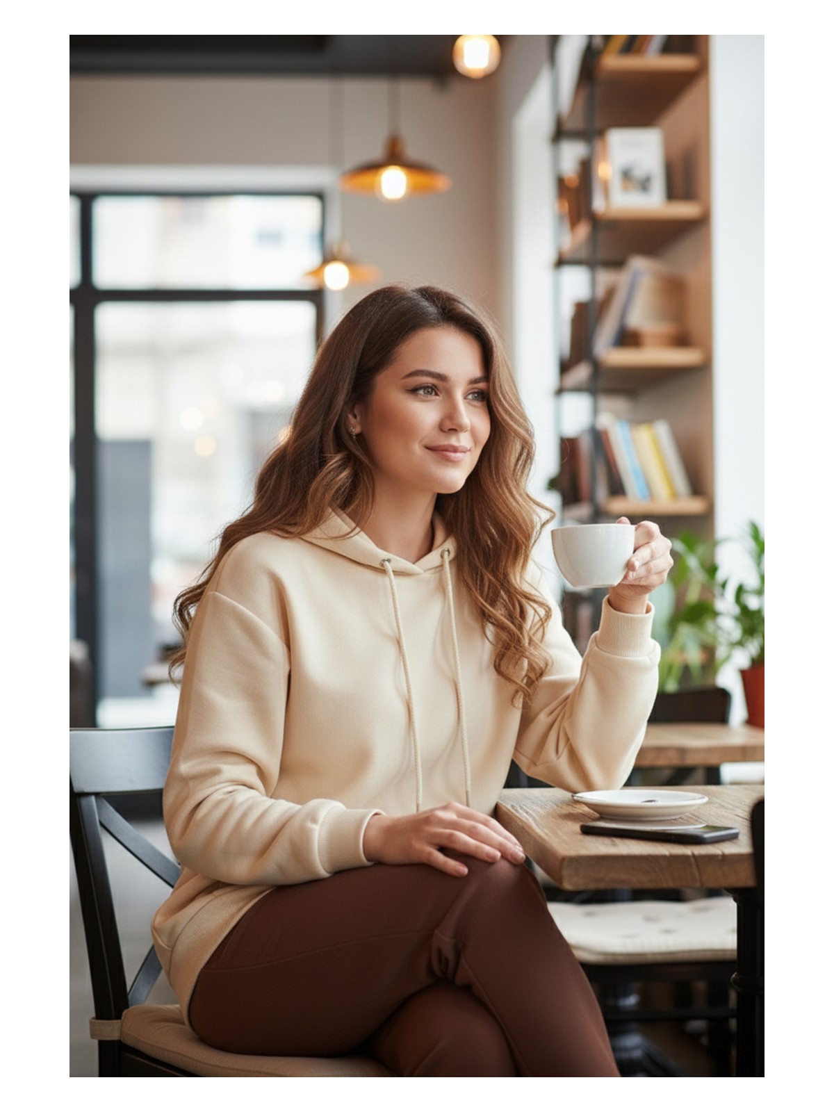 Lela Regular Fit Pamuklu Kapüşonlu Yaka Şardonlu Kışlık Sweat Bayan SWEAT 5863854