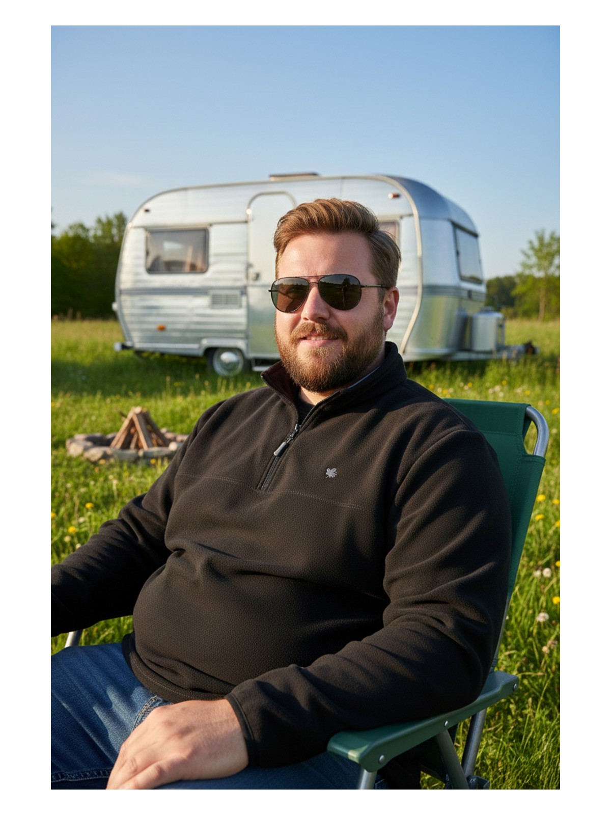 Buratti Regular Fit Anti-Pilling Büyük Beden Dik Yaka Kışlık Şardonlu Polar Erkek POLAR 5906001B - Görsel 4