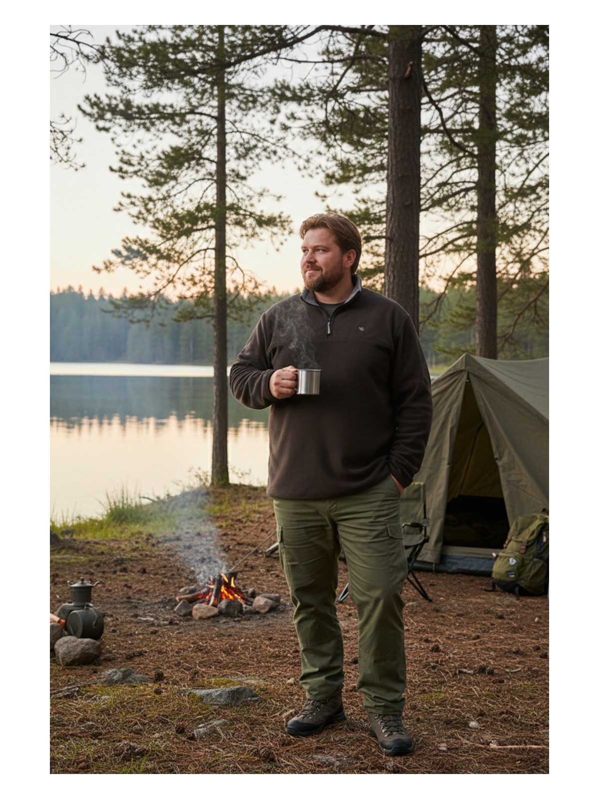 Buratti Regular Fit Anti-Pilling Büyük Beden Dik Yaka Kışlık Şardonlu Polar Erkek POLAR 5906001B - Görsel 5