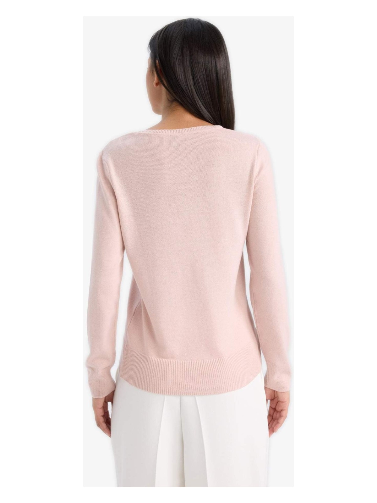 DeFacto Regular Fit Bisiklet Yaka Triko Kazak F7091AZ25WN - Görsel 5