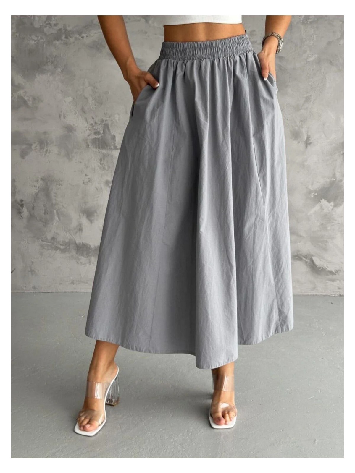 DENİKK Denikk Trend Paraşüt Kumaş Beli Lastikli Etek - Görsel 9