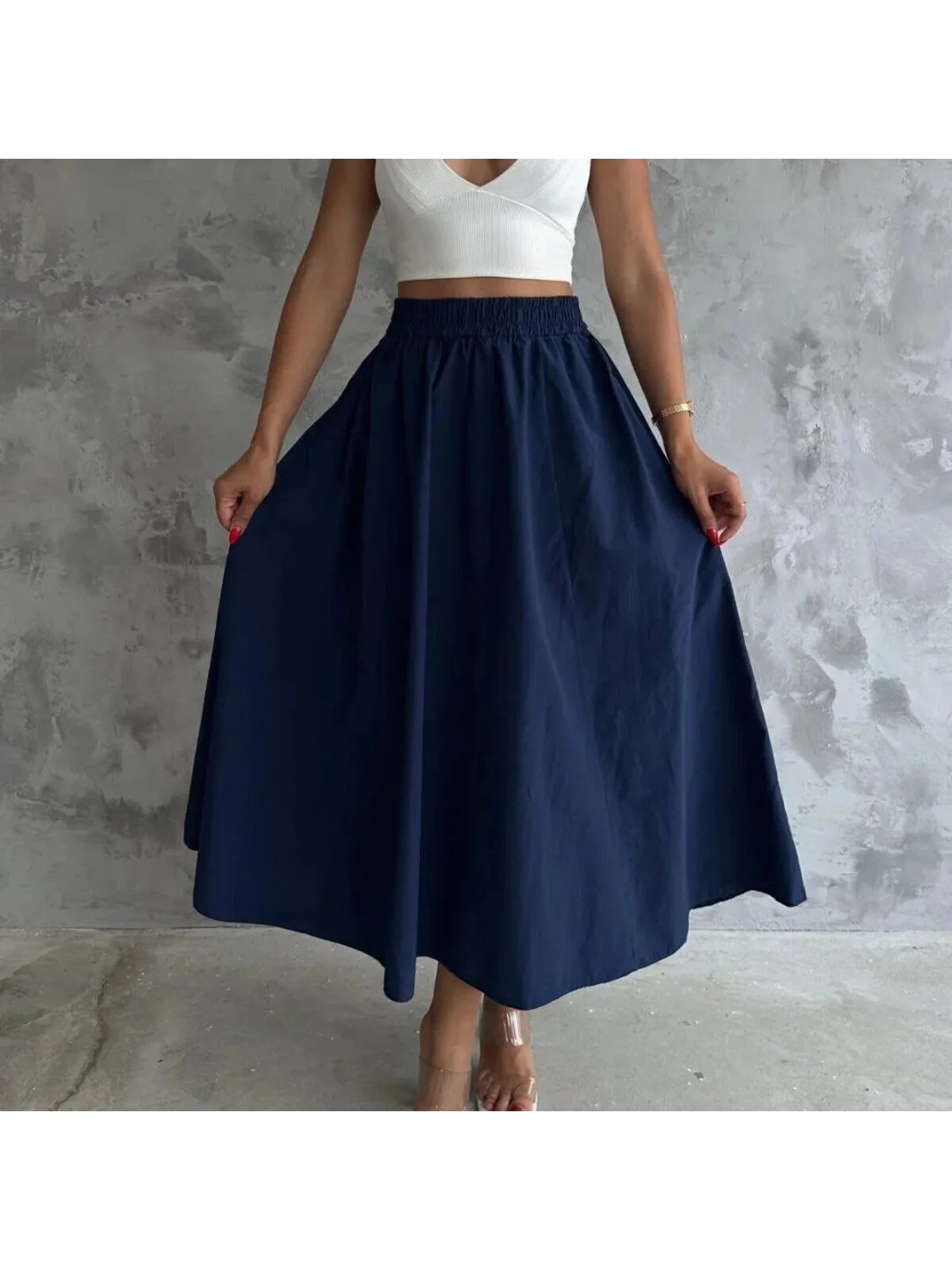 DENİKK Denikk Trend Paraşüt Kumaş Beli Lastikli Etek - Görsel 5