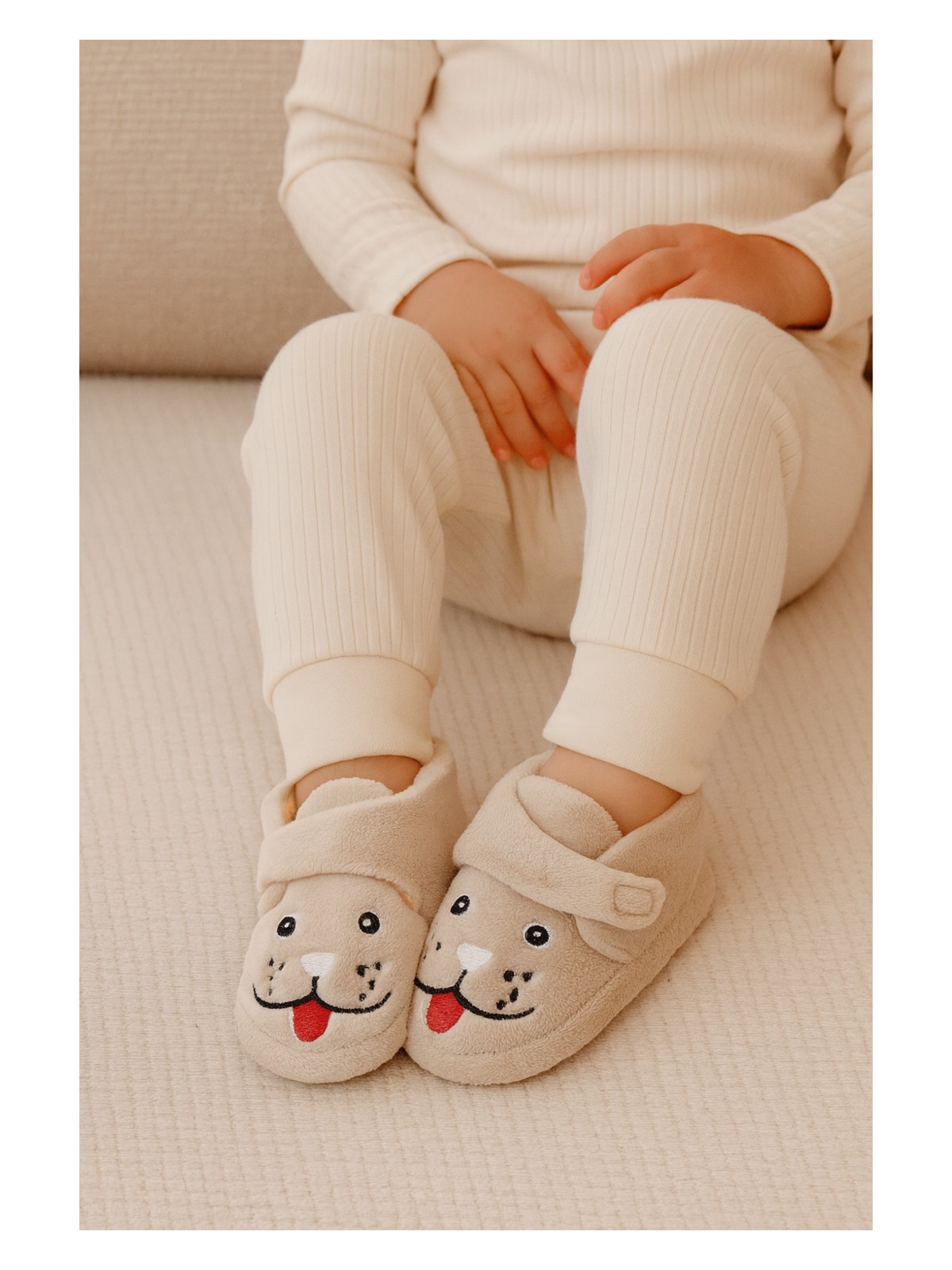 Sevimli Hayvanlar Cırtlı Kaydırmaz Taban Kreş Ev Okul Ayakkabısı Bebek Çocuk Panduf Ev Botu