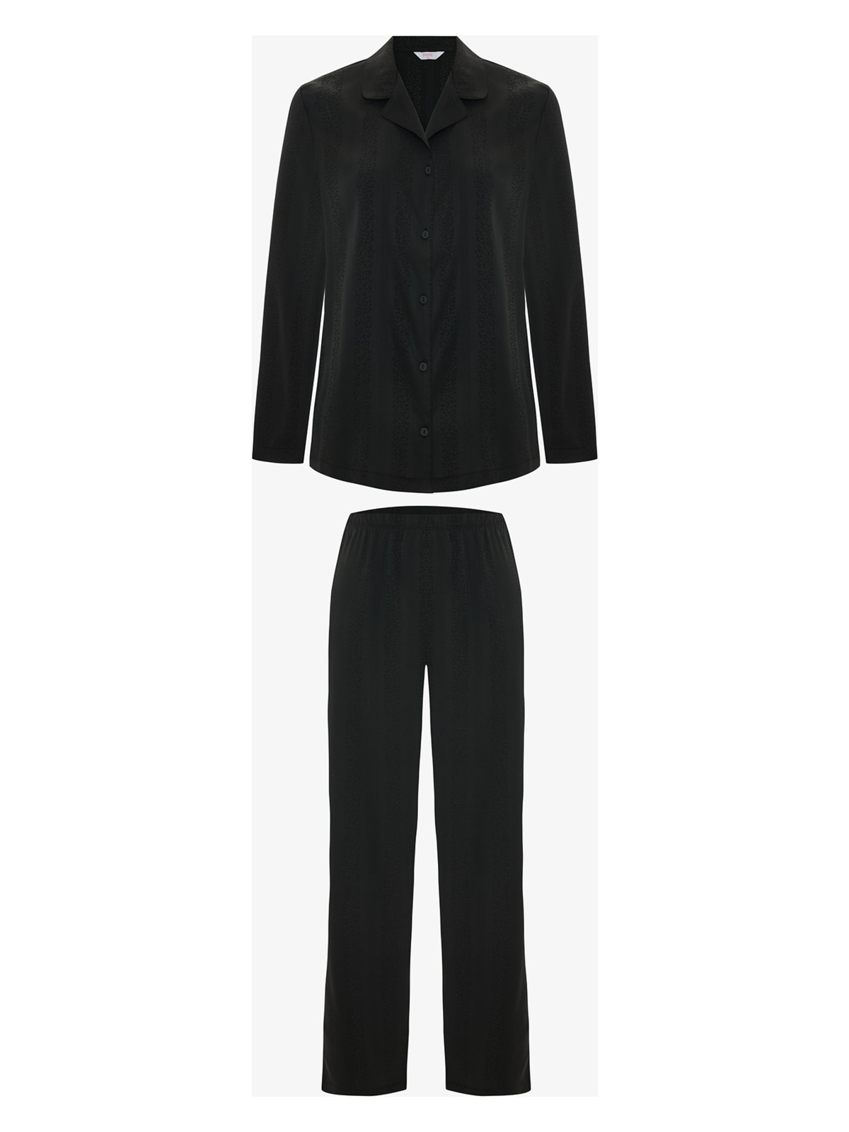Penti Siyah Lilah Saten Gömlek Pantolon Pijama Takımı