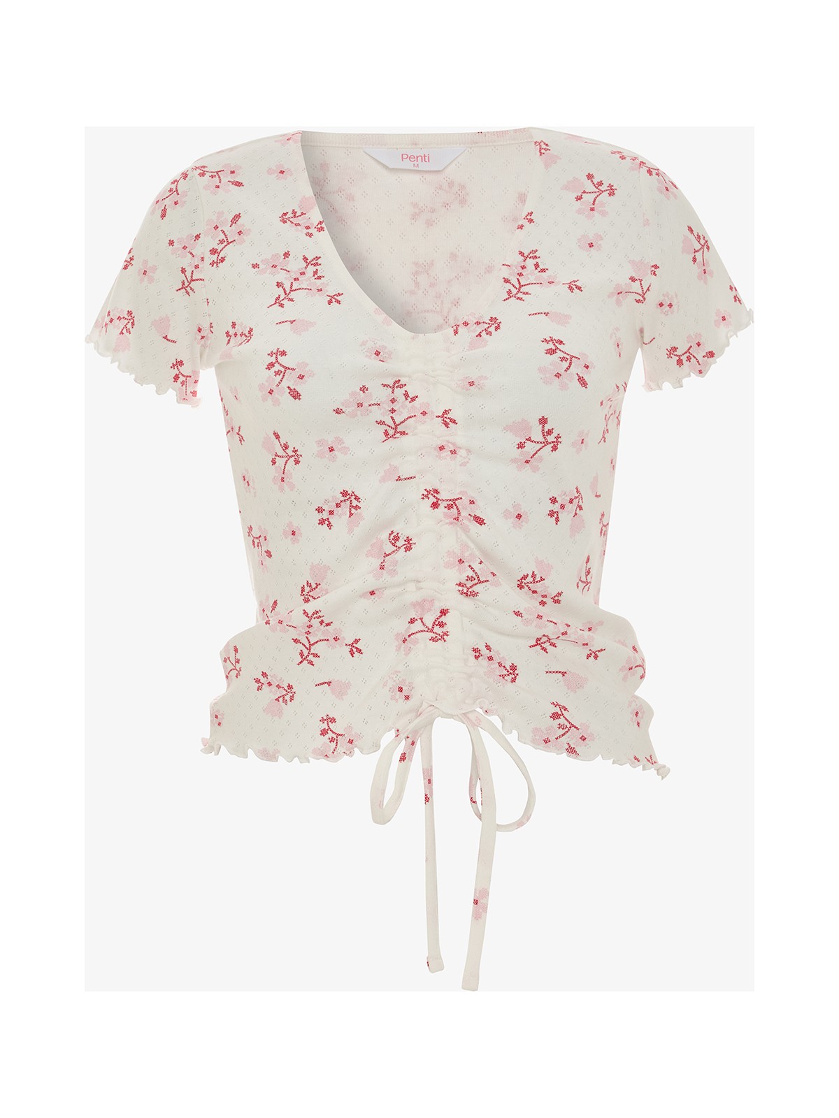 Penti Pembe Blossom Pointel Tişört Pijama Üstü