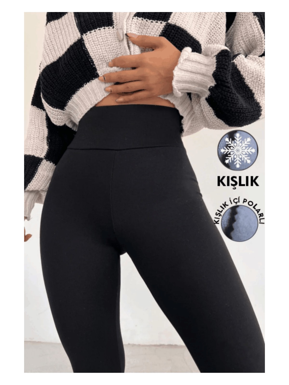 Balta Collection Kadın Kahverengi Kışlık Içi Polarlı Yüksek Bel Toparlayıcı Korseli Interlok Çelik Örme Tayt Iç Göstermez - Görsel 3