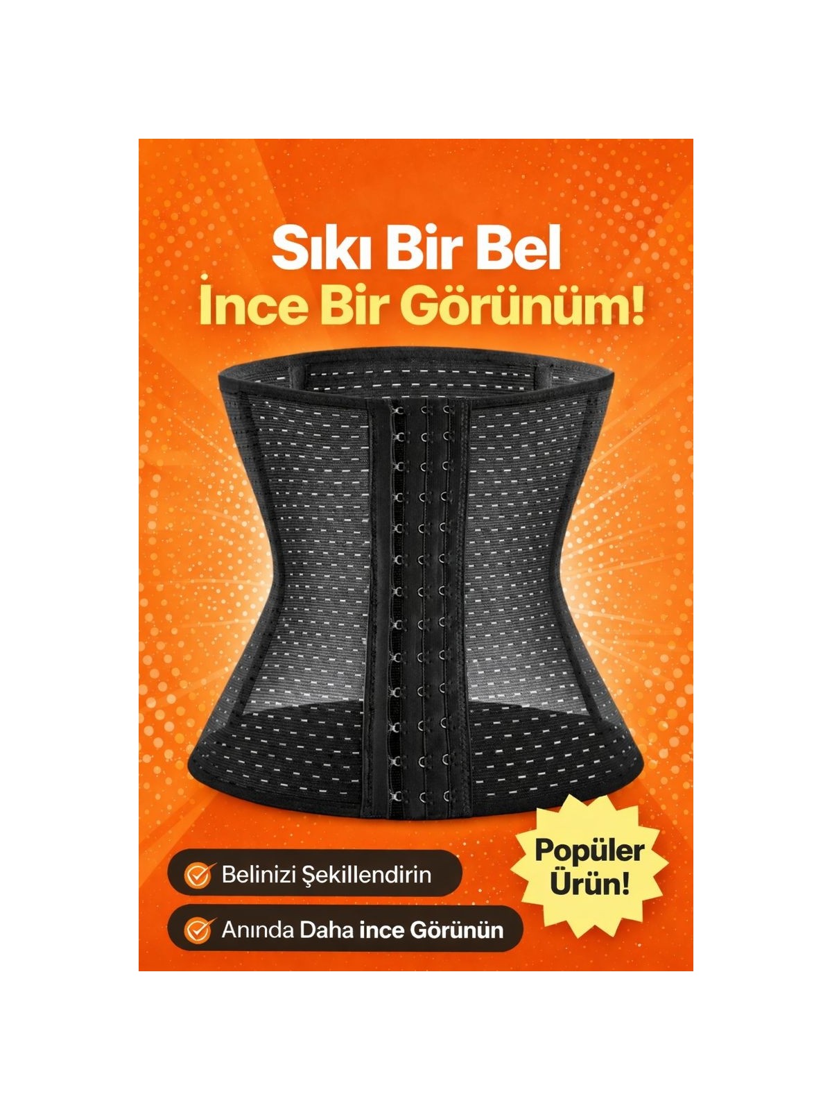 FitOnly Toparlayıcı Bel Korsesi – Nefes Alabilen Esnek Bel Inceltici Korse – Ayarlanabilir Göbek Toparlayıcı – Iz Yapmaz – Günlük Kullanım - Görsel 3