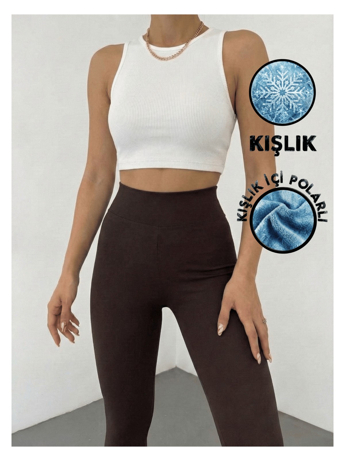 Balta Collection Kadın Siyah Kışlık Içi Polarlı Yüksek Bel Toparlayıcı Korseli Interlok Çelik Örme Tayt Iç Göstermez - Görsel 4