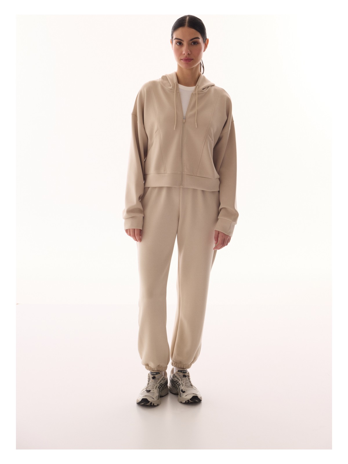 Penti Bej Silky Feel Fermuarlı Hoodie - Görsel 10