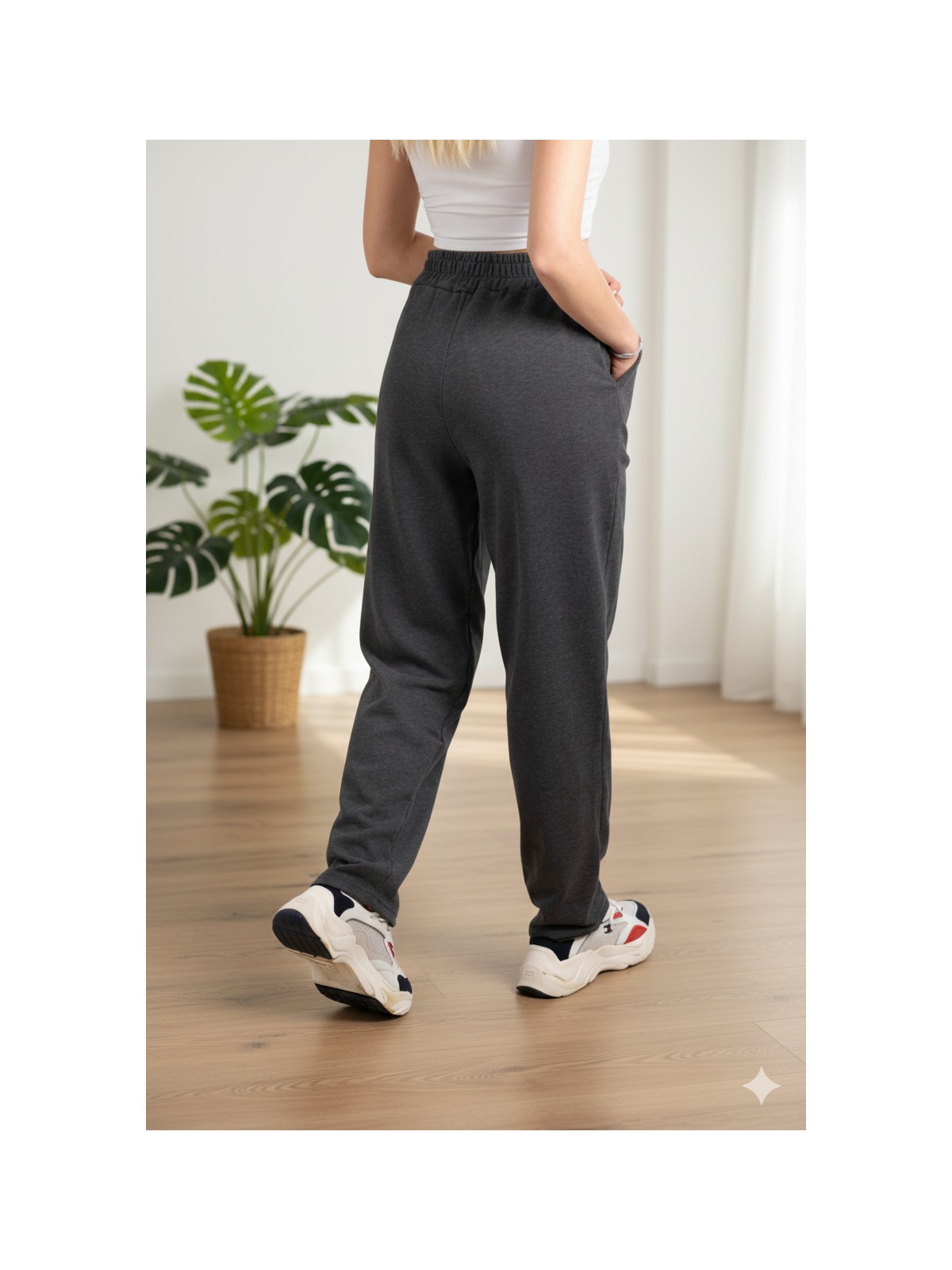 Bky Kadın Siyah Yüksek Bel Basic Eşofman Altı - Görsel 5