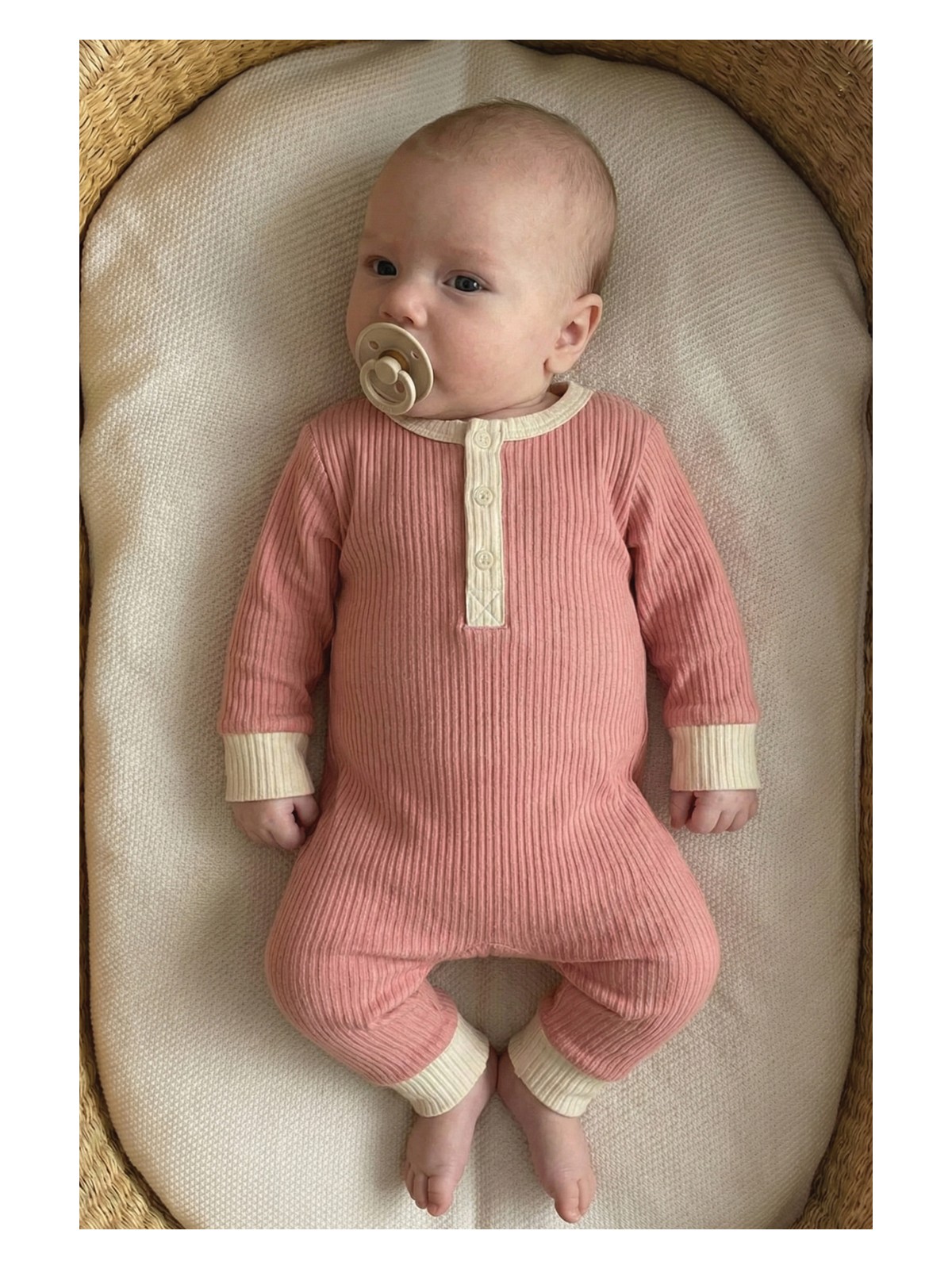 Cigit Biye Detaylı Tulum 0-2 Yaş Yavruağzı