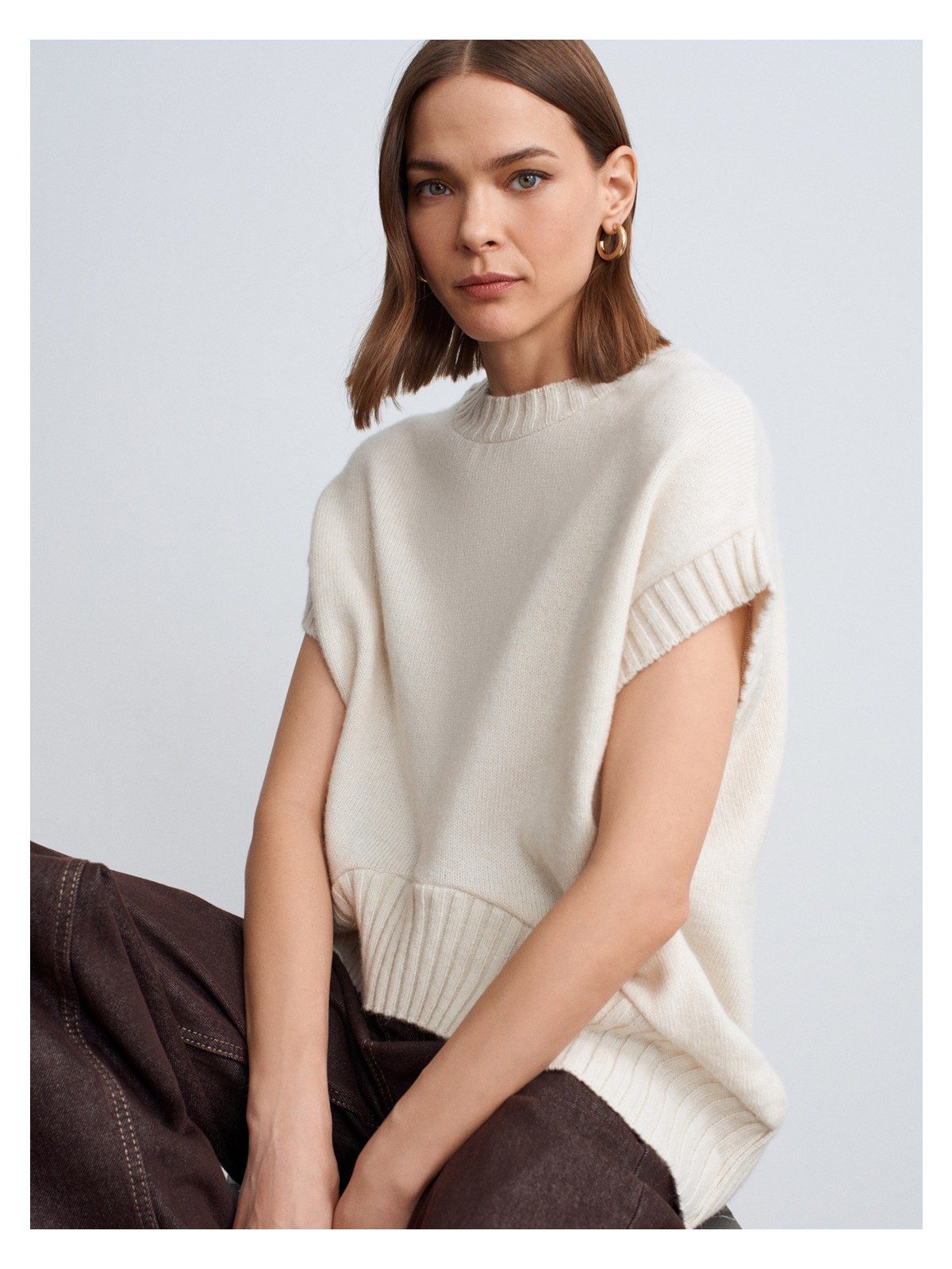 Dilvin 10839 Yün Karışımlı Oversize Süveter-Siyah - Görsel 8