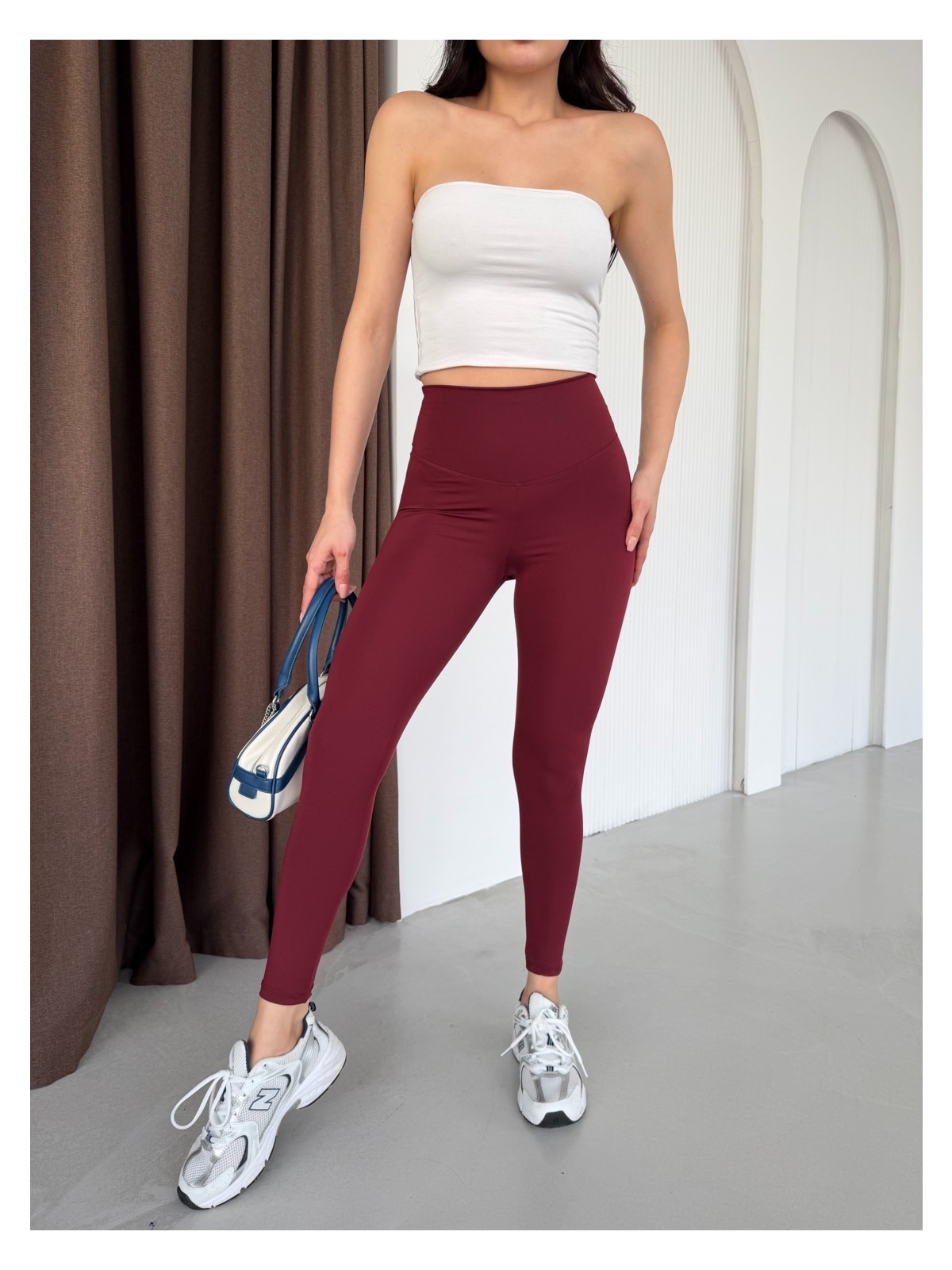 Sporza Sz 2012 Bordo Yüksek Bel, Toparlayıcı ve Esnek